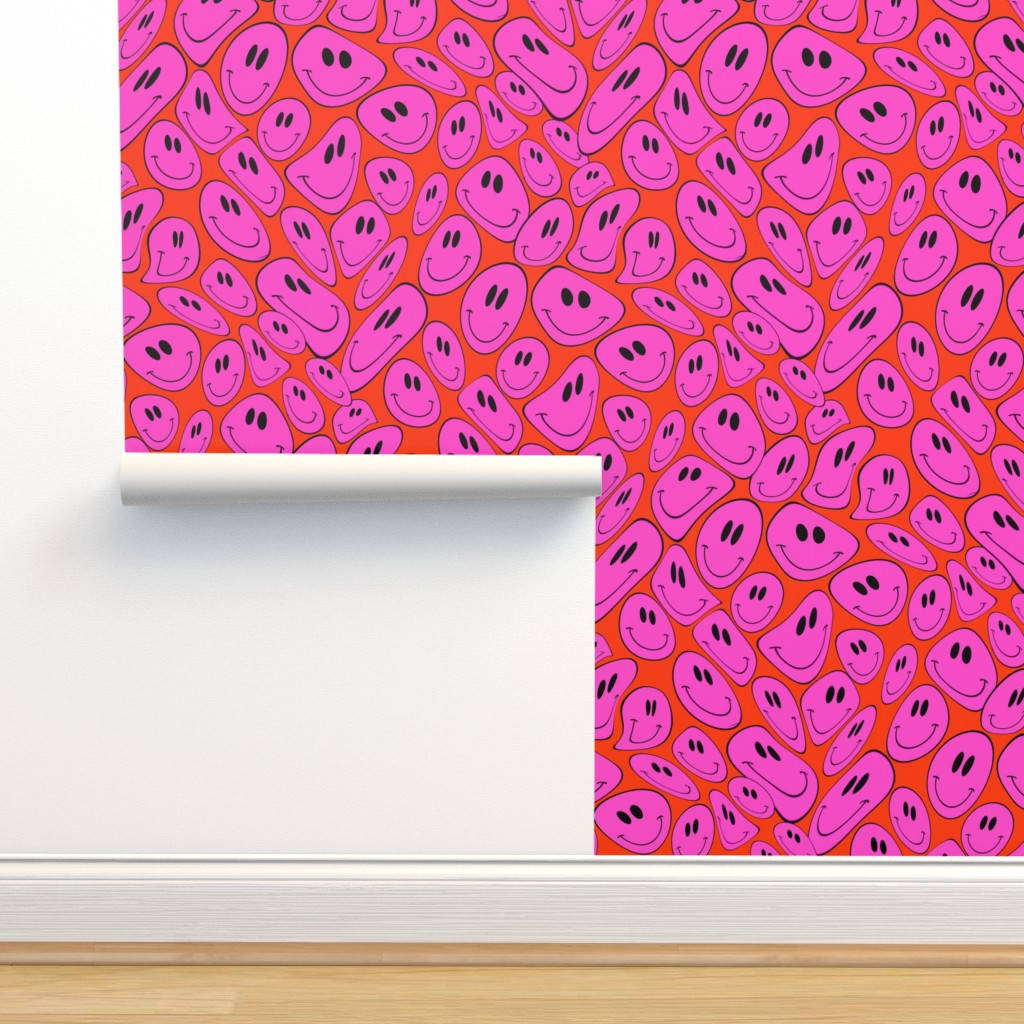 Trippy Face, pink, smiley faces, SD Desktop Wallpaper