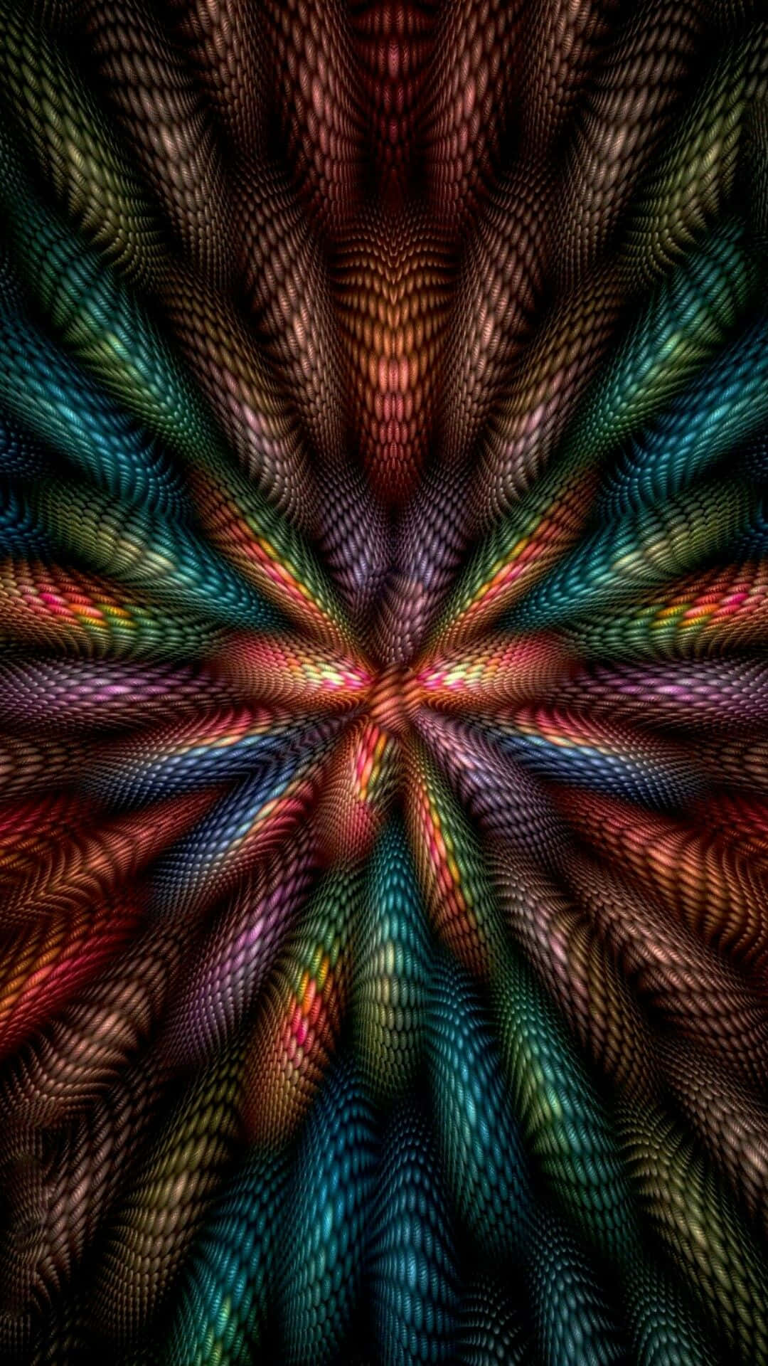 Trippy Fractals, vibrant colors, radial pattern, Full HD Phone Wallpaper
