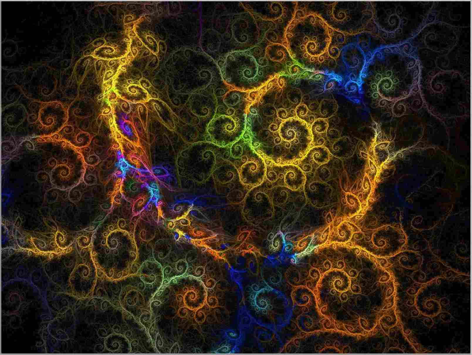 fractal art, spirals, rainbow hues, HD Desktop Wallpaper