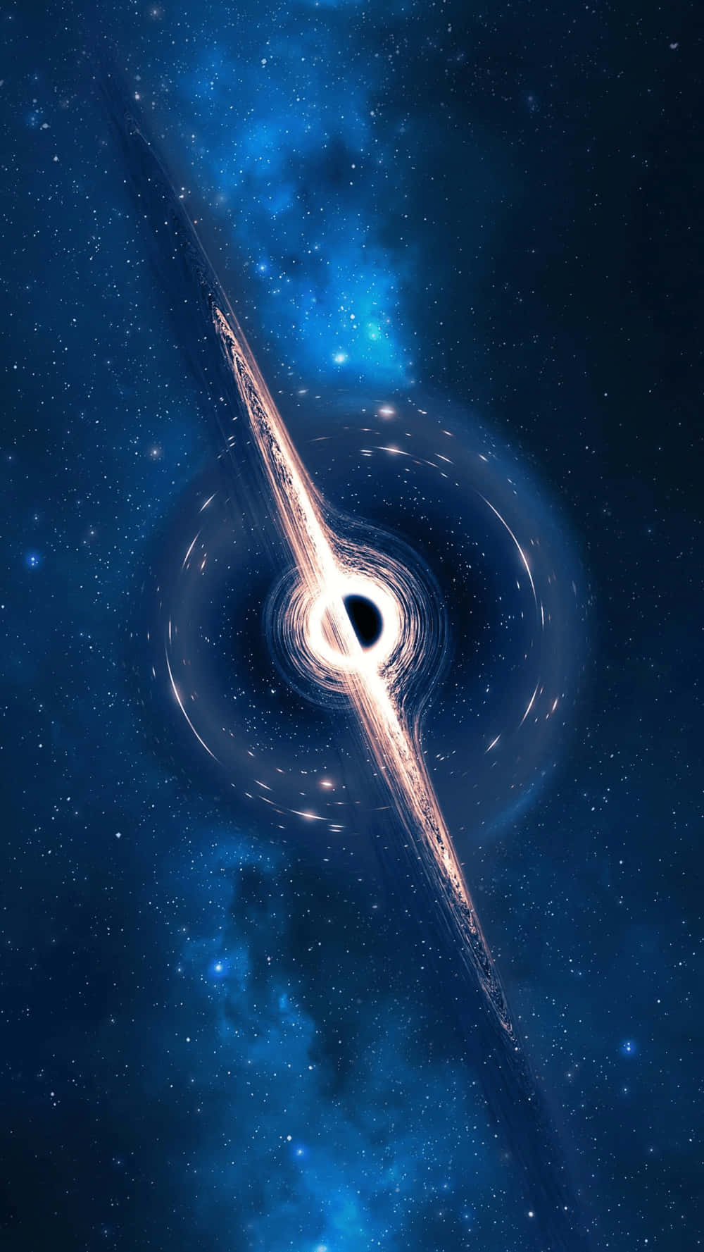 Trippy Galaxy, cosmic black hole, glowing accretion disk, HD Phone Wallpaper