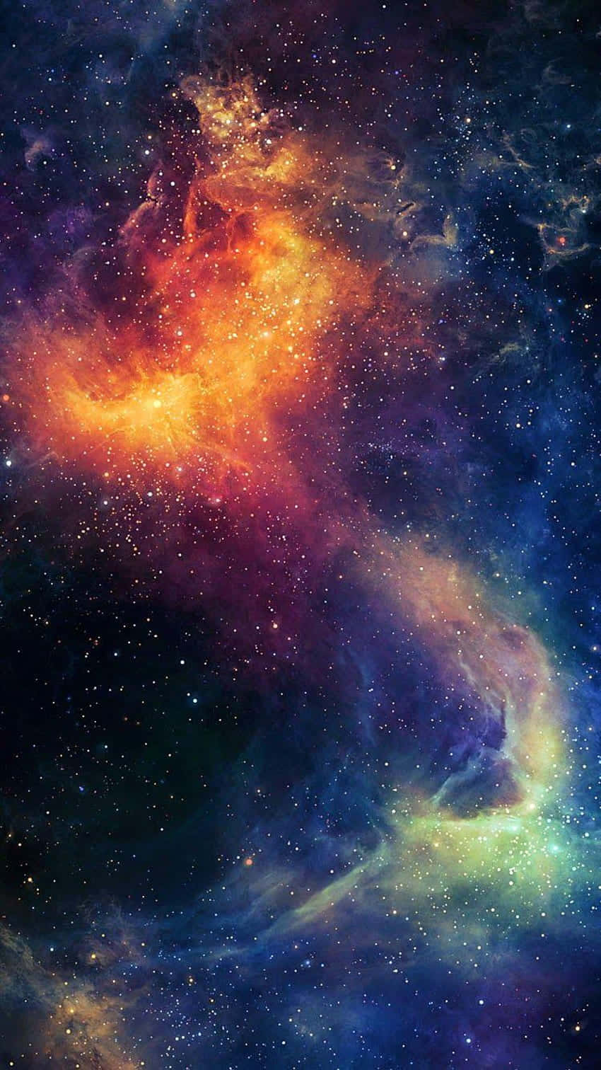 Trippy Galaxy, cosmic nebula, fiery orange, HD Phone Wallpaper