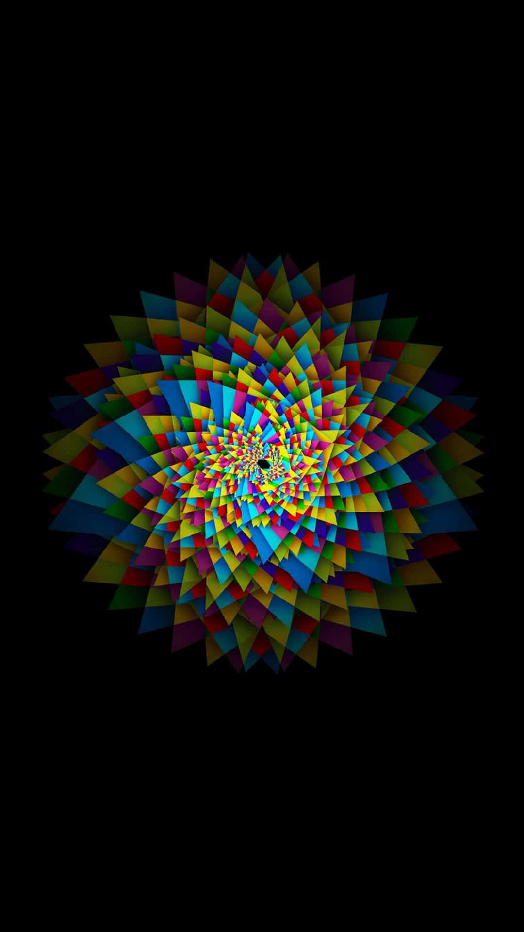 Trippy Galaxy, multicolored geometric shards, black background, Full HD Phone Wallpaper