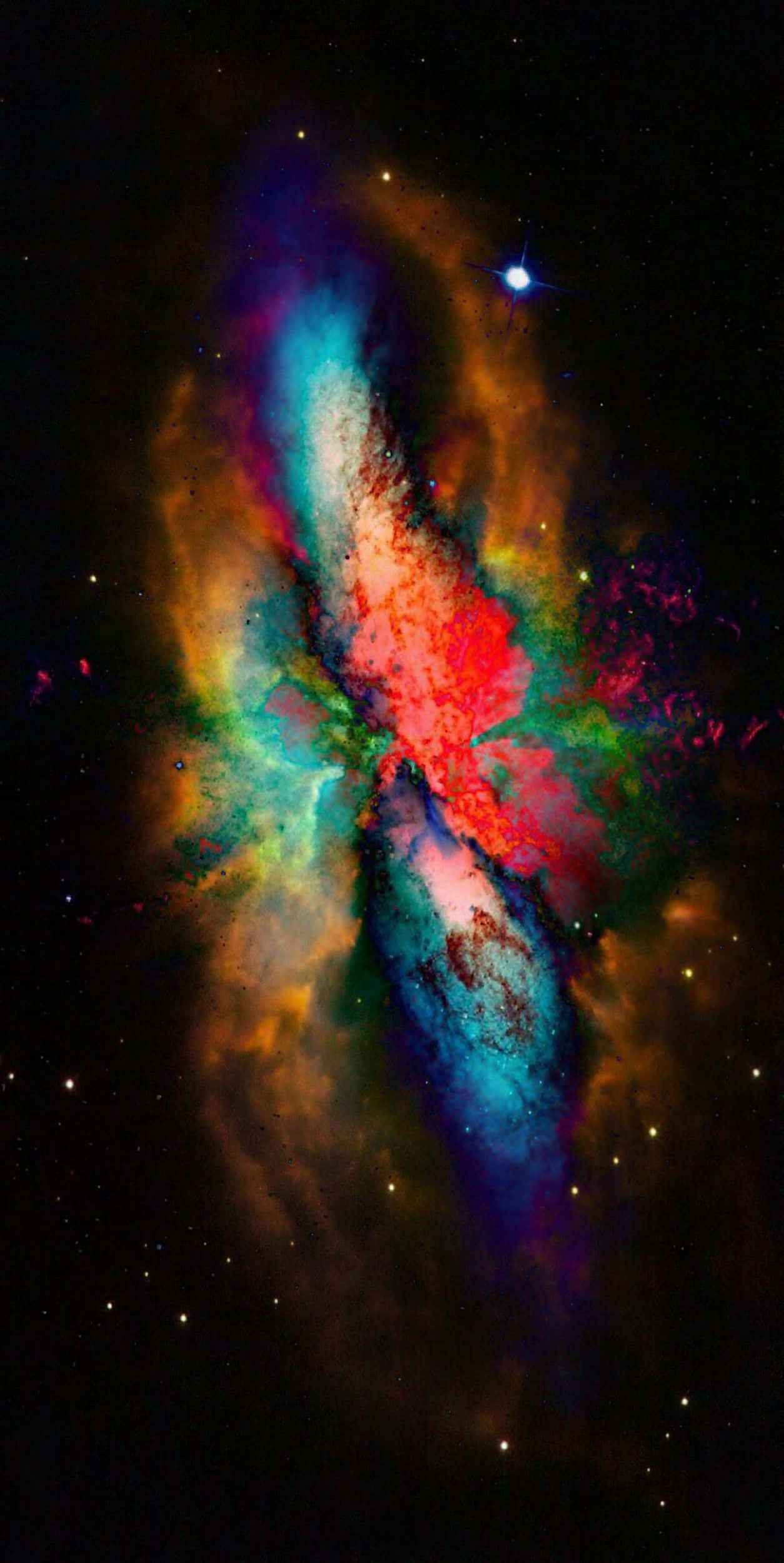 Trippy Galaxy, colorful nebula, fiery reds, Full HD Phone Wallpaper