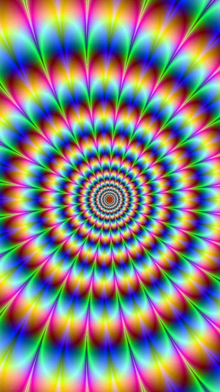 psychedelic spiral, rainbow hues, fractal precision, HD Phone Wallpaper