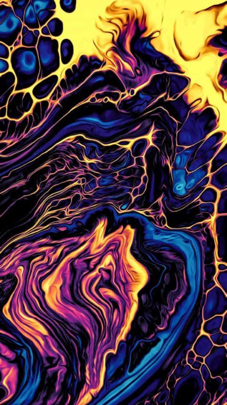 iPhone 6, neon blues, purples, HD Phone Wallpaper