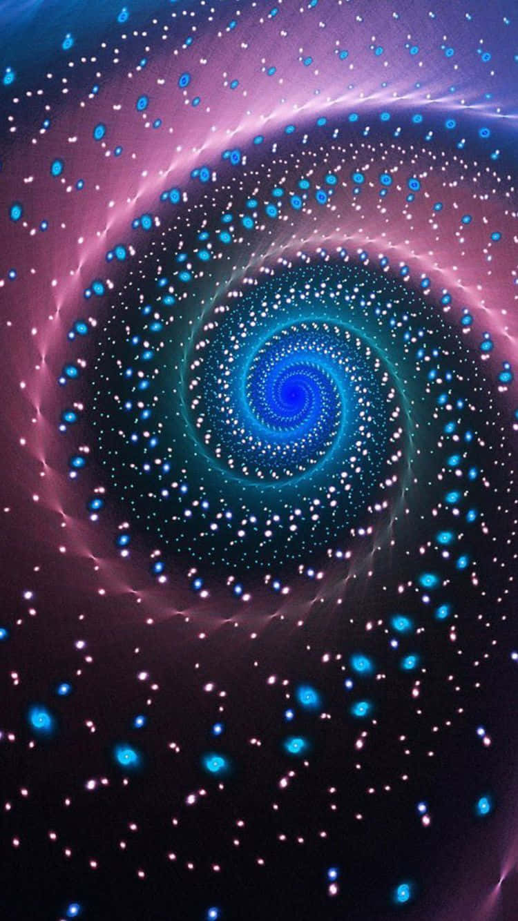 iPhone 6, cosmic spiral, glowing blue and pink stars, HD Phone Wallpaper