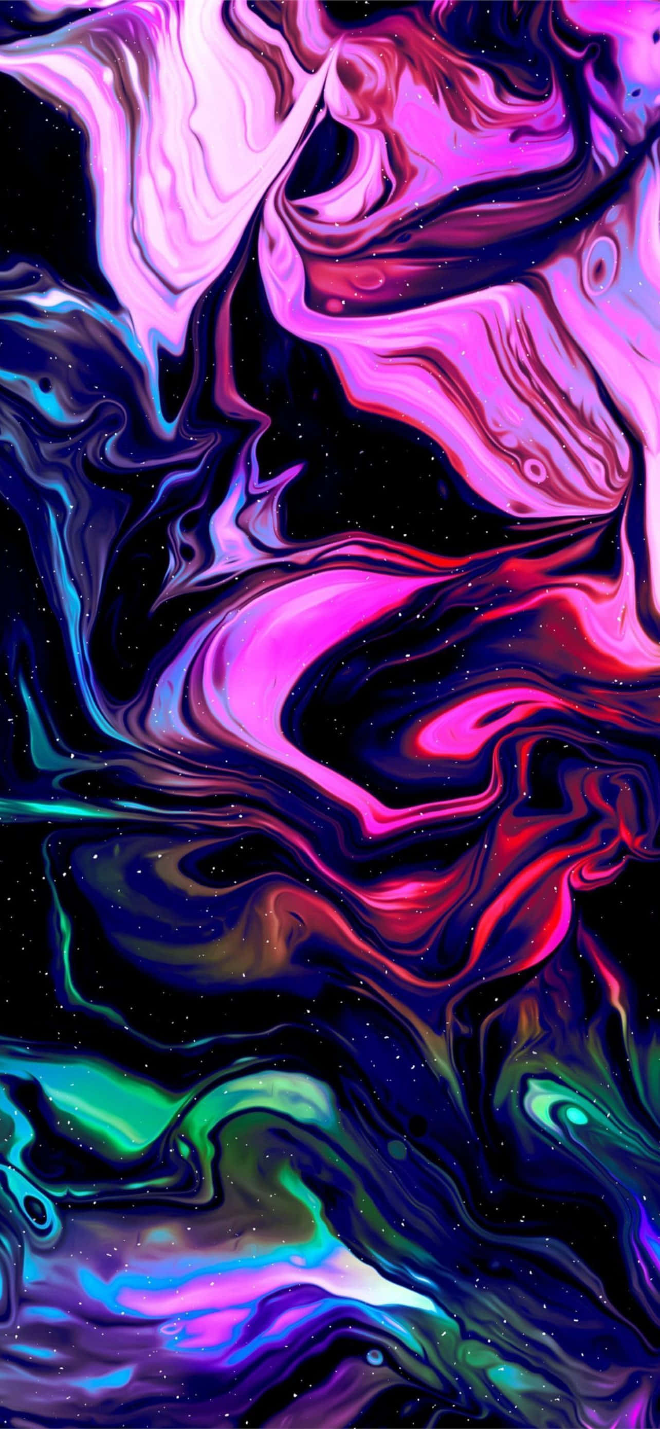 psychedelic swirli phone, magenta, cyan, 2K Phone Wallpaper