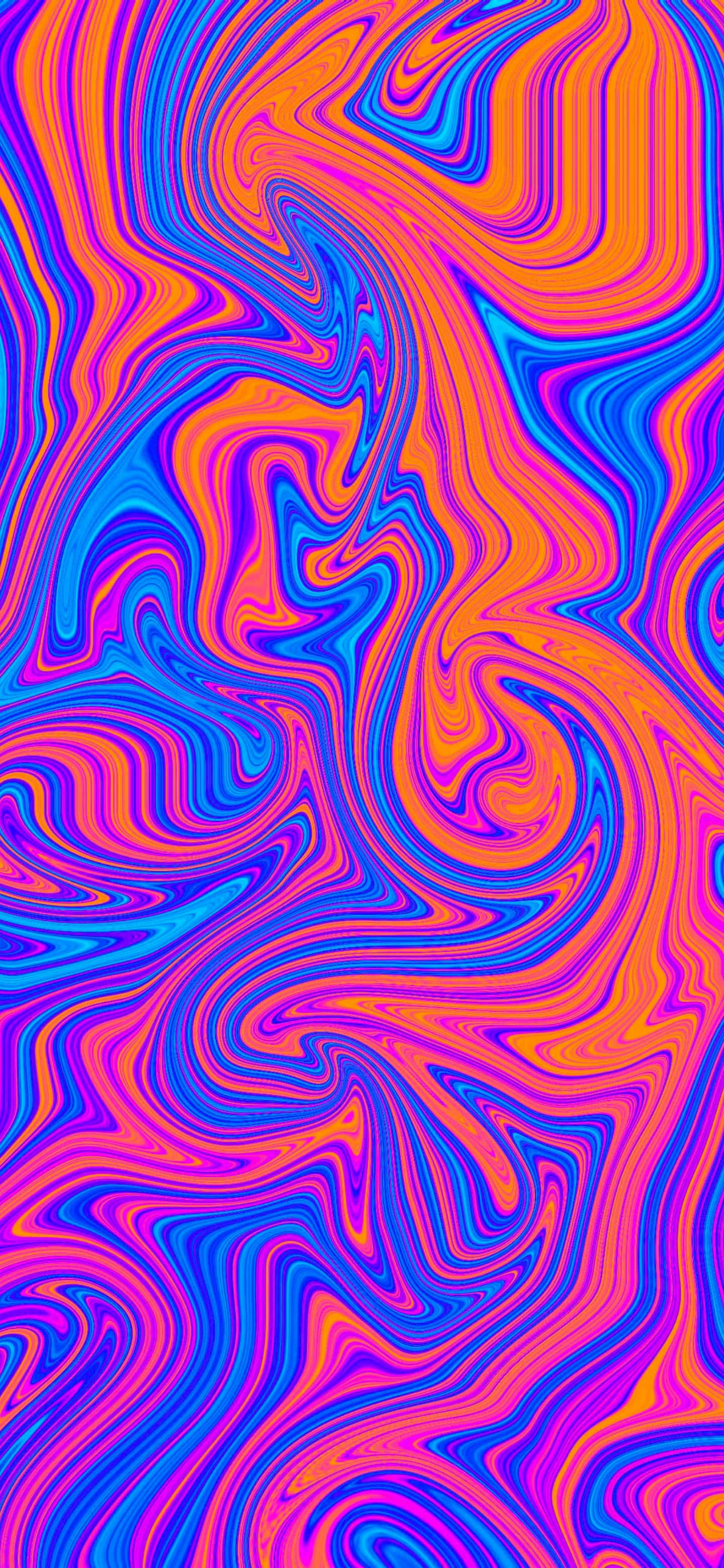 Vibrant Trippy Marblei Phone, electric blue, hot pink, 2K Phone Wallpaper