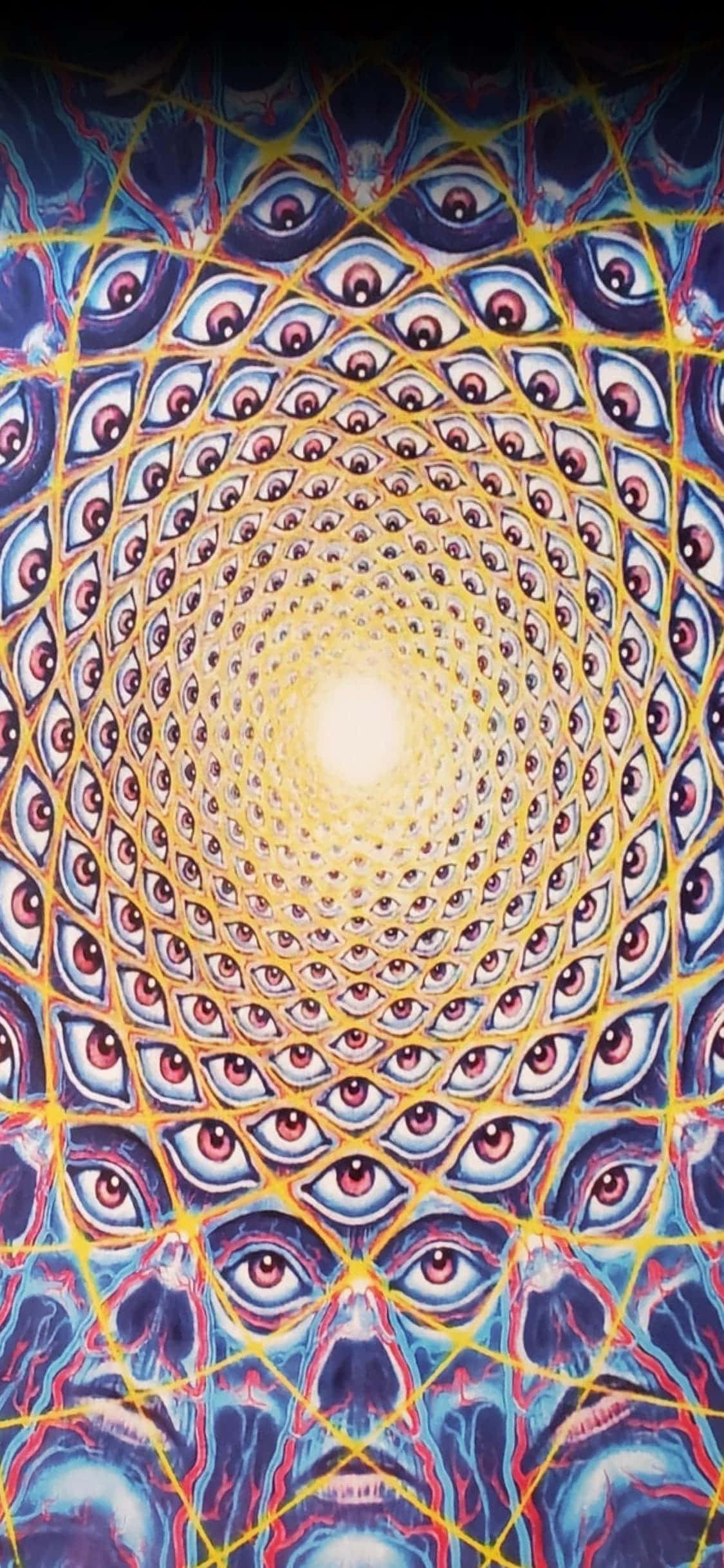 psychedelic eye vortex, blue purple and gold, hypnotic spiral, Full HD Phone Wallpaper