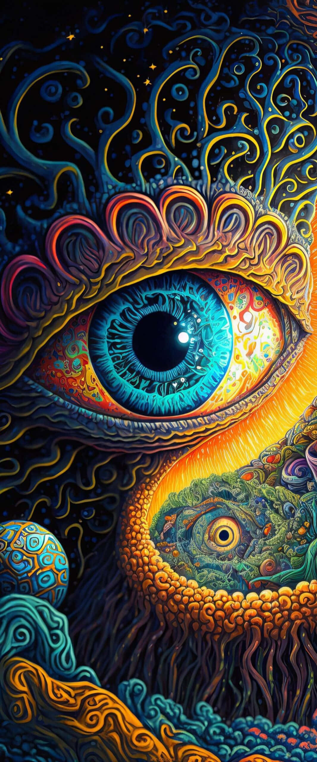 Psychedelic Vision, Trippy Art, i Phone, 2K Phone Wallpaper