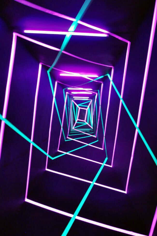 trippy neon lights, purple, cyan, SD Phone Wallpaper