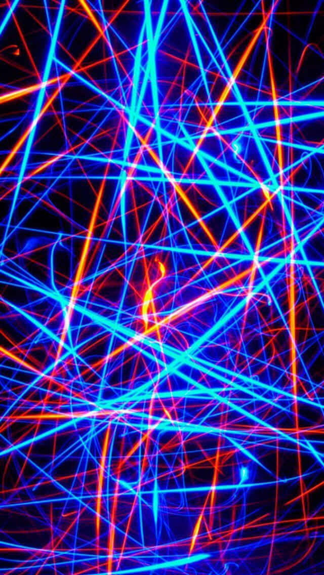 Trippy Neon Lights, neon blue, orange, SD Phone Wallpaper