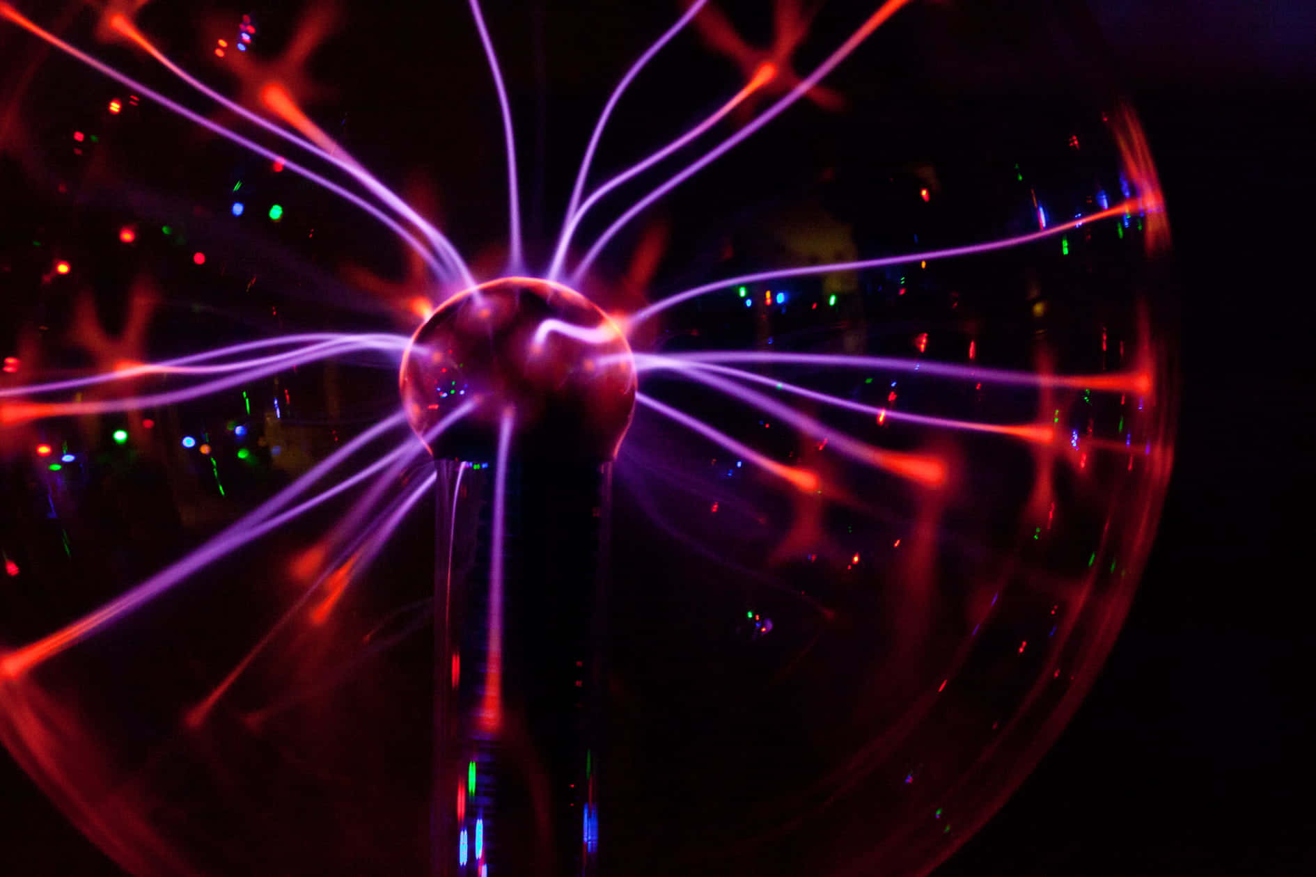 Trippy Neon Lights, plasma ball, vibrant purple, HD Desktop Wallpaper