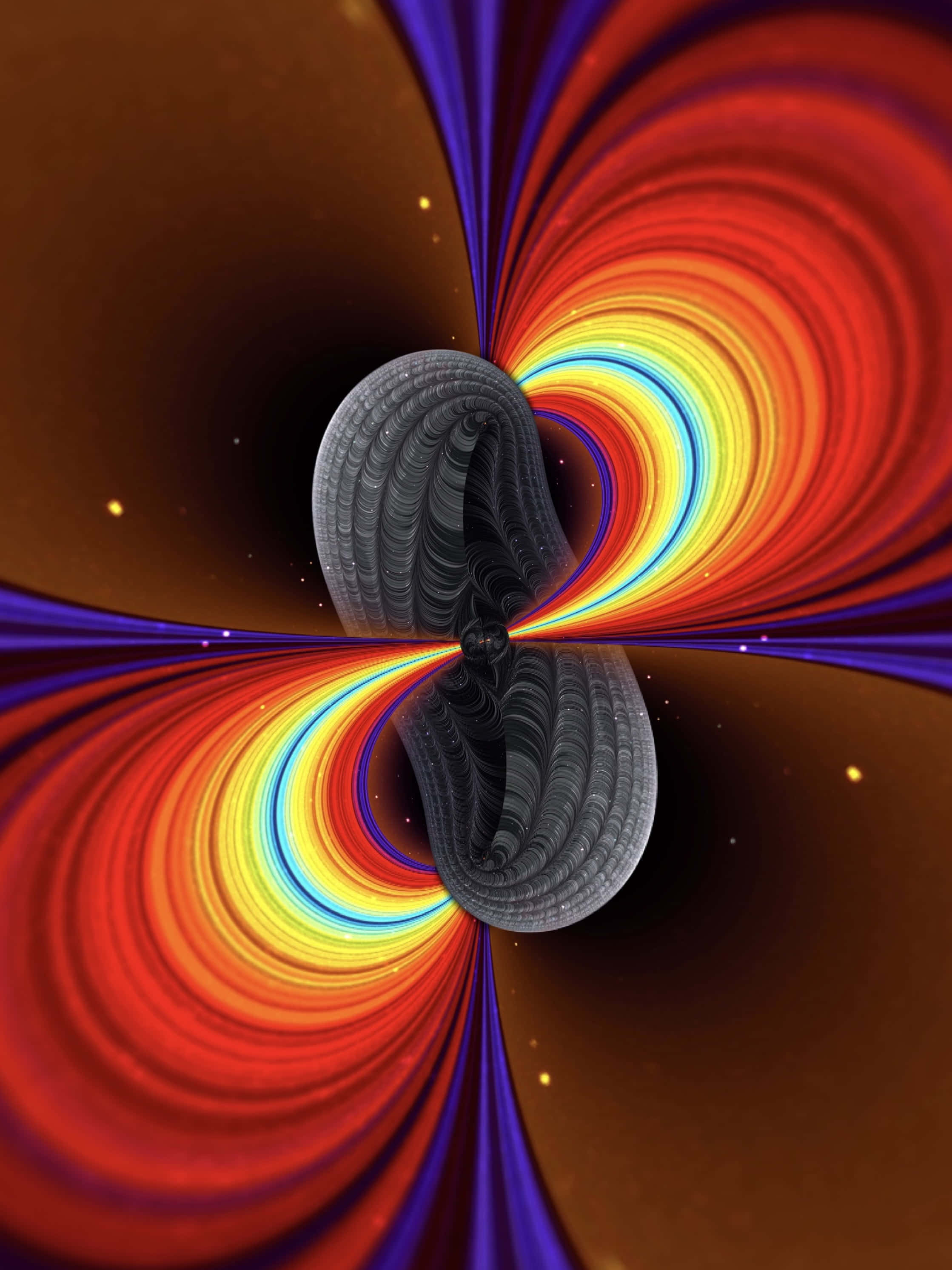 Trippy Neon Lights, rainbow vortexes, metallic torus, 2K Phone Wallpaper