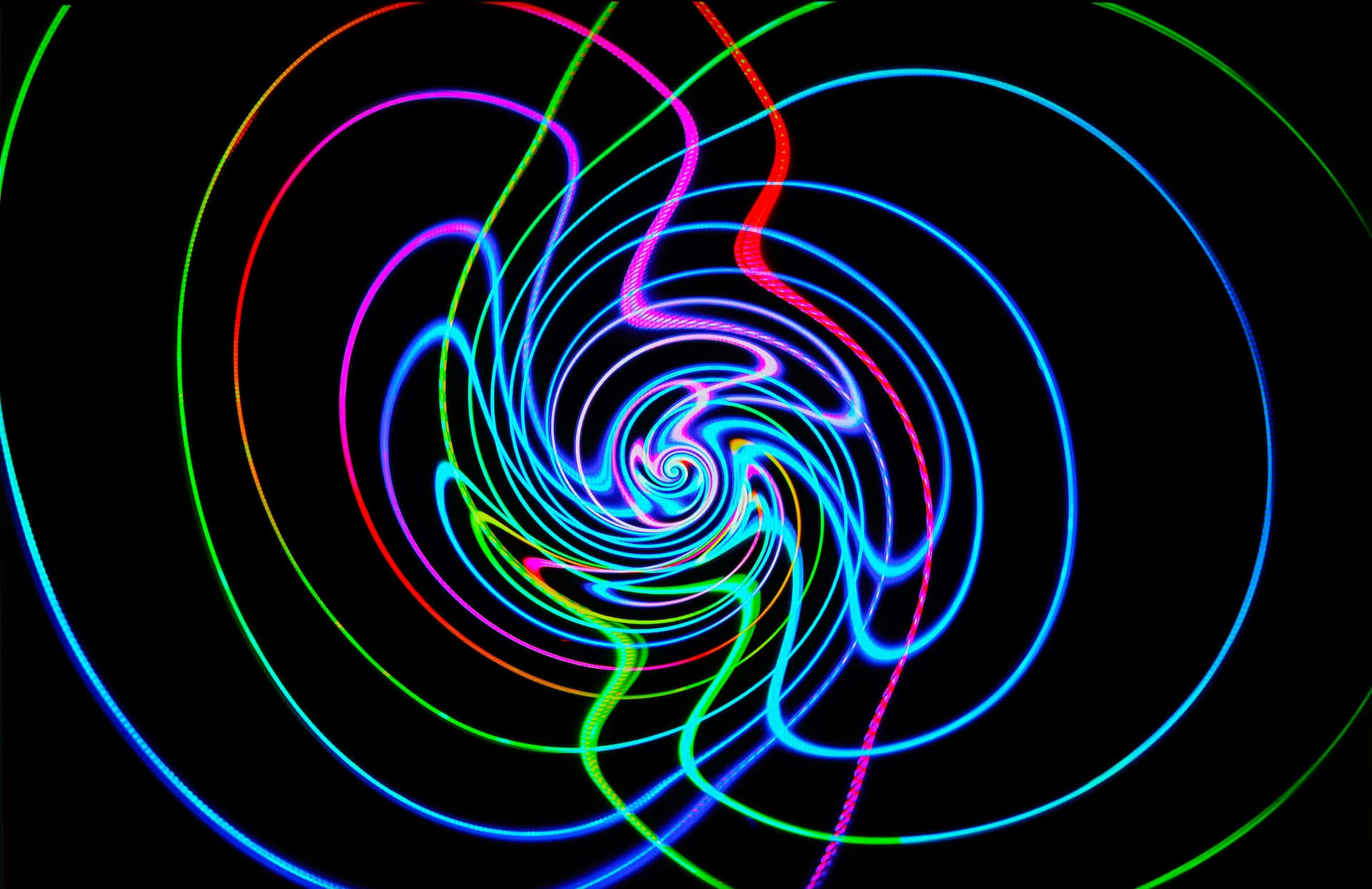 psychedelic neon lights, neon light trails, hypnotic vortex, Full HD Desktop Wallpaper