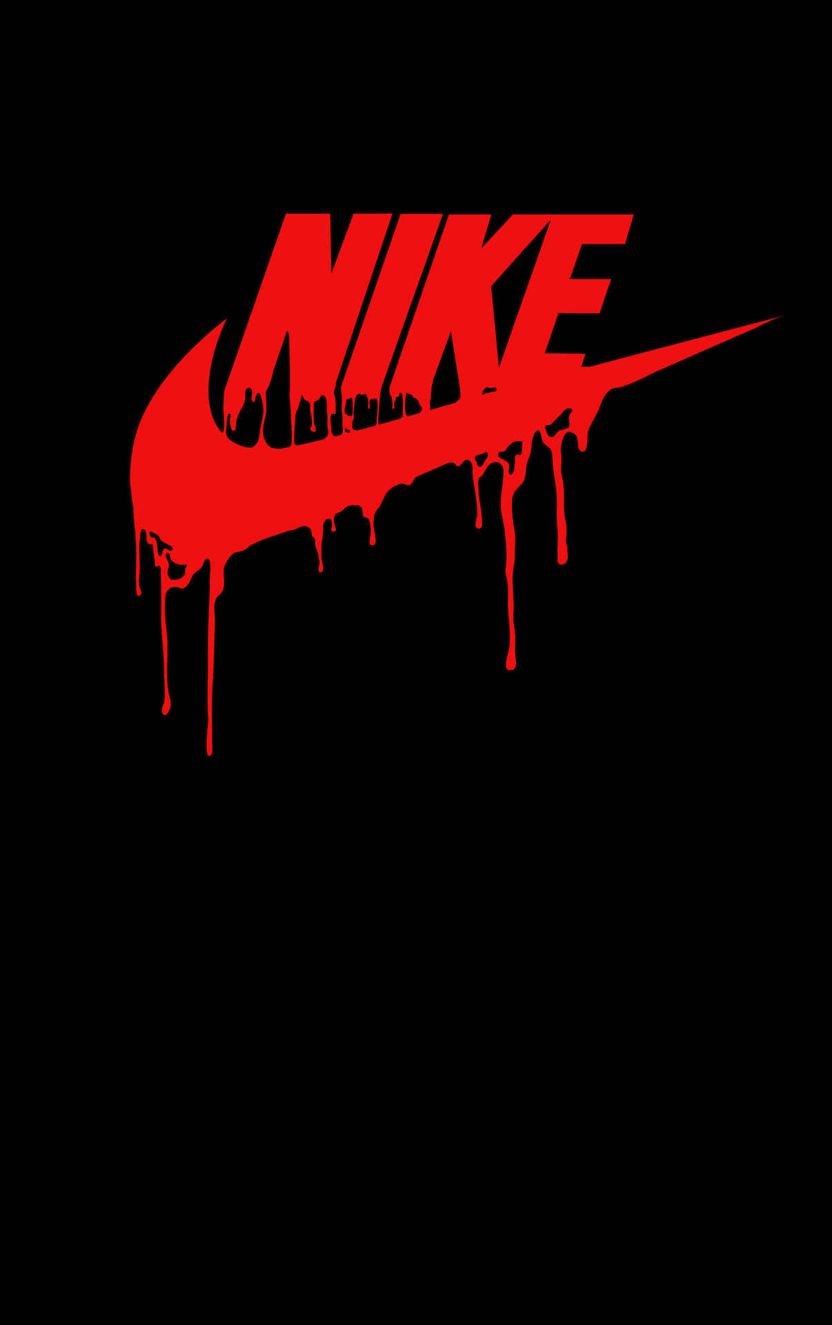Nike logo, dripping paint effect, bold red, Full HD Phone Wallpaper