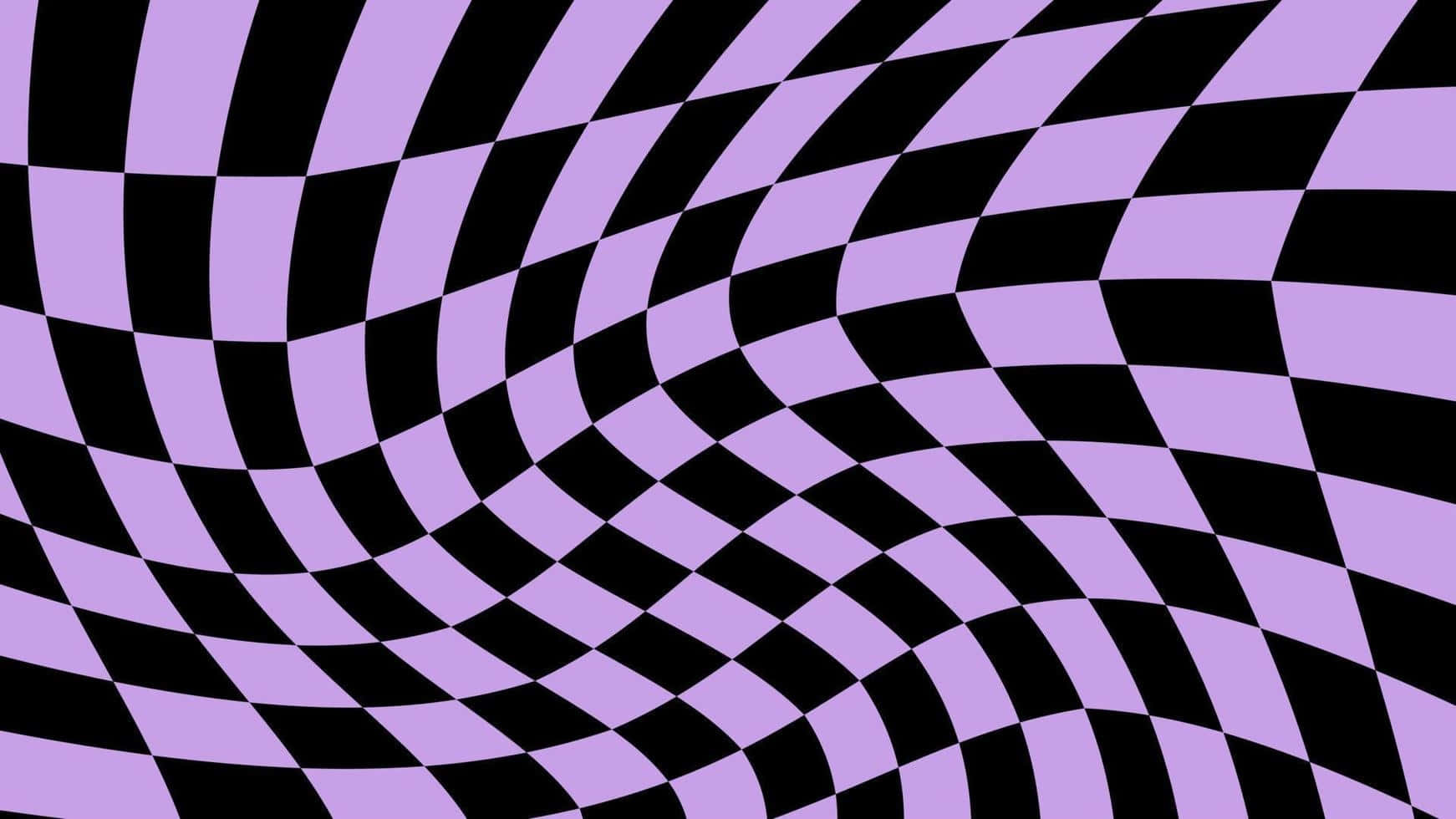 purple black wavy pattern, lavender checkered squares, swirling vortex, HD Desktop Wallpaper