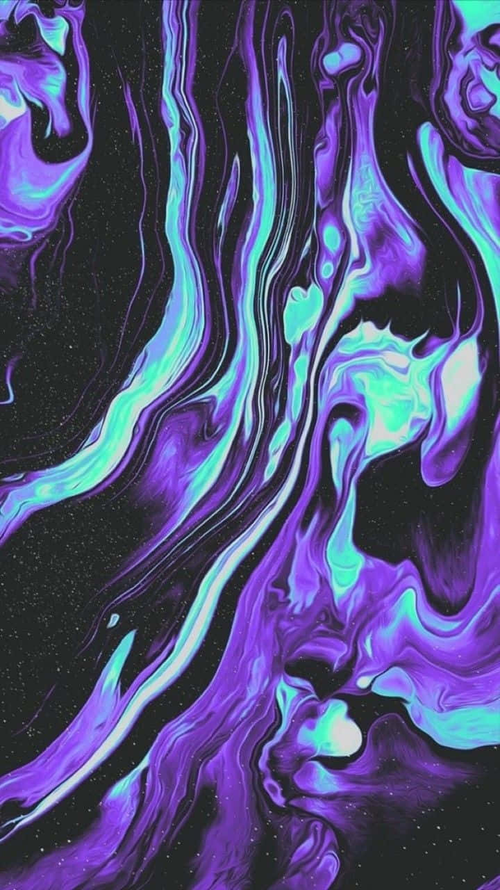 abstract purple liquid art, vibrant purple, cyan liquid swirls, HD Phone Wallpaper