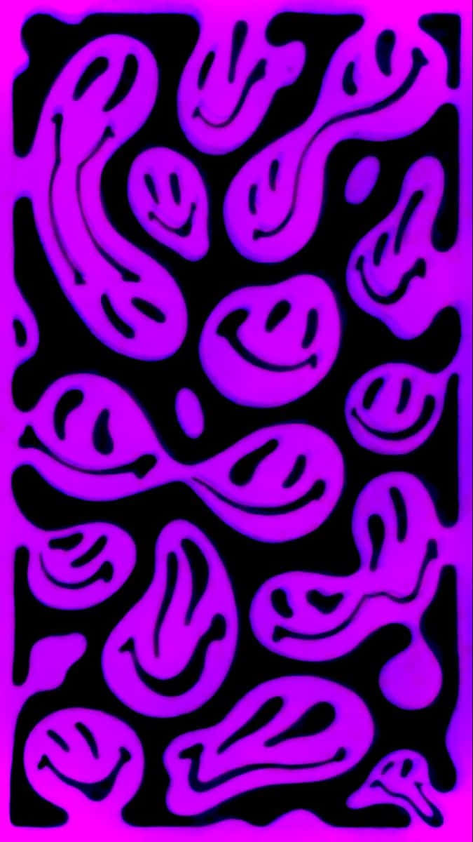 neon purple, black background, glowing pink borders, SD Phone Wallpaper