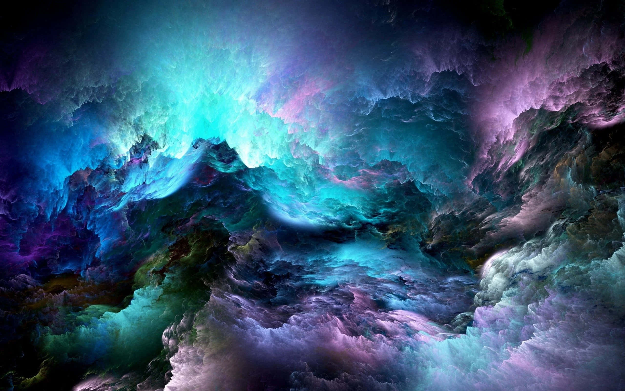 Trippy Sky, teal purple, black, 2K Desktop Wallpaper