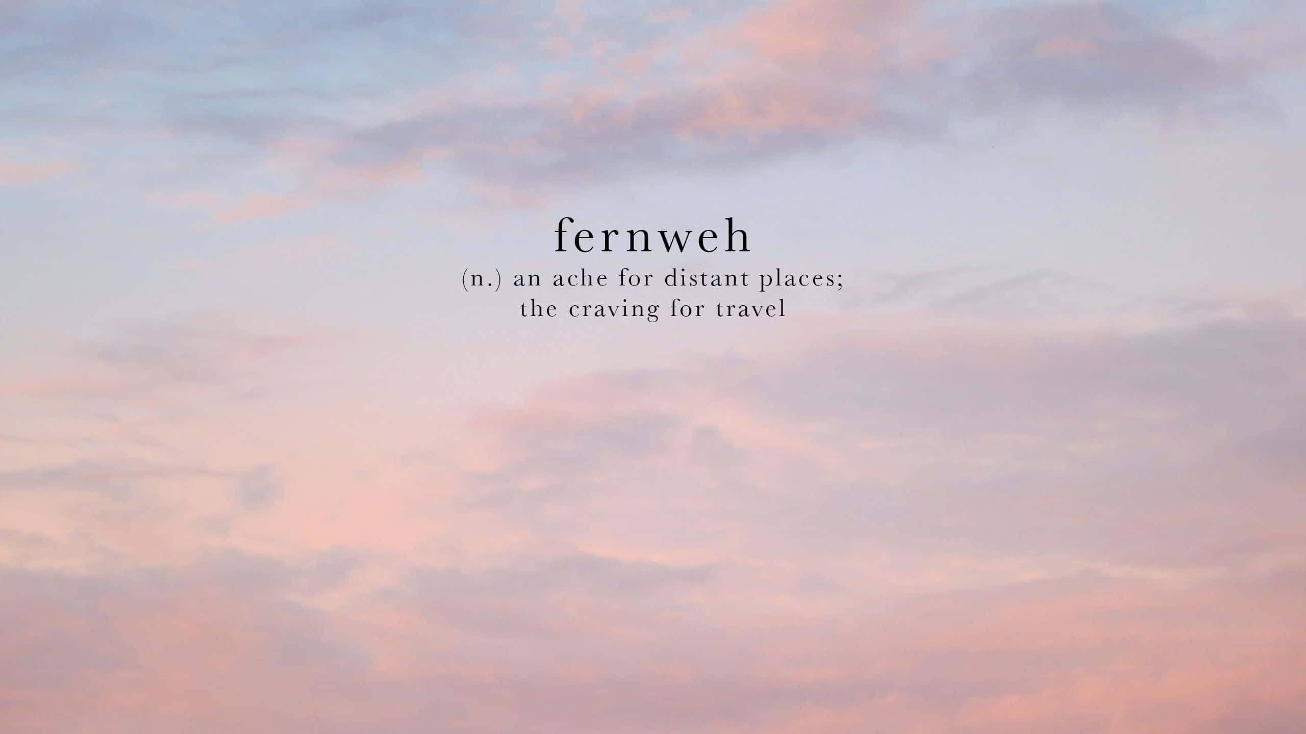 fernweh, twilight sky, soft pink and lavender clouds, 2K Desktop Wallpaper