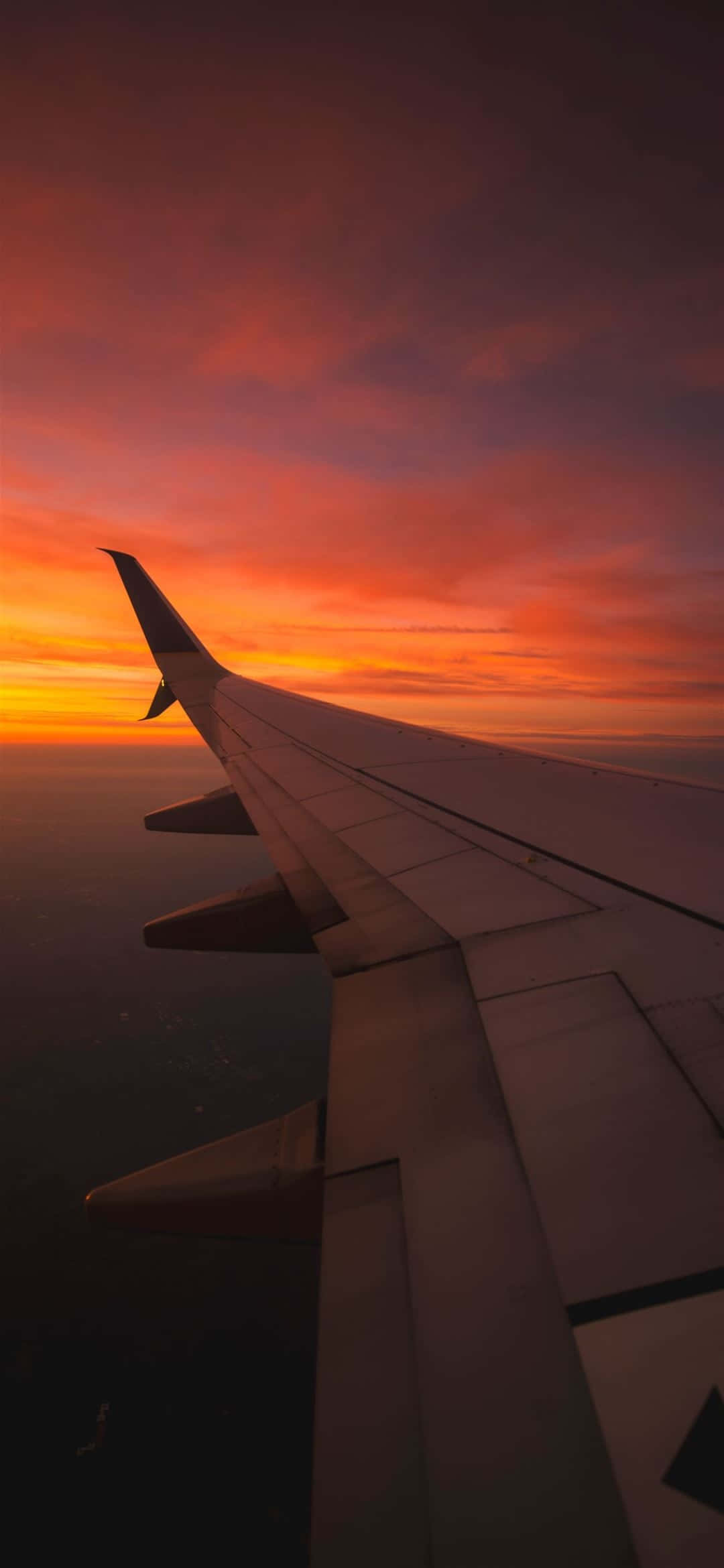 sunset wings, fiery orange and purple sunset, clouds, Full HD Phone Wallpaper