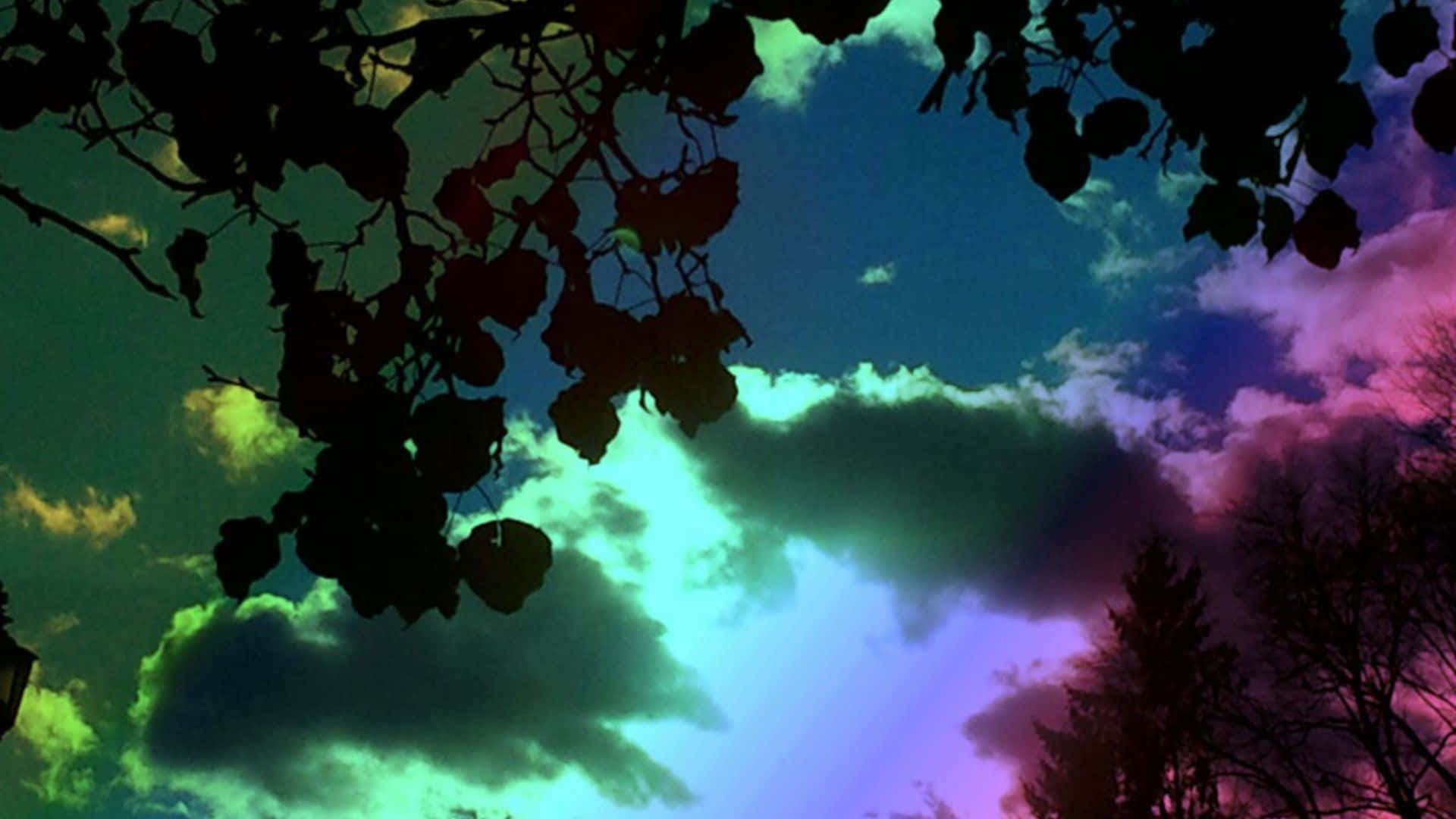 Trippy Sky, electric teal purple, magenta clouds, Full HD Desktop Wallpaper