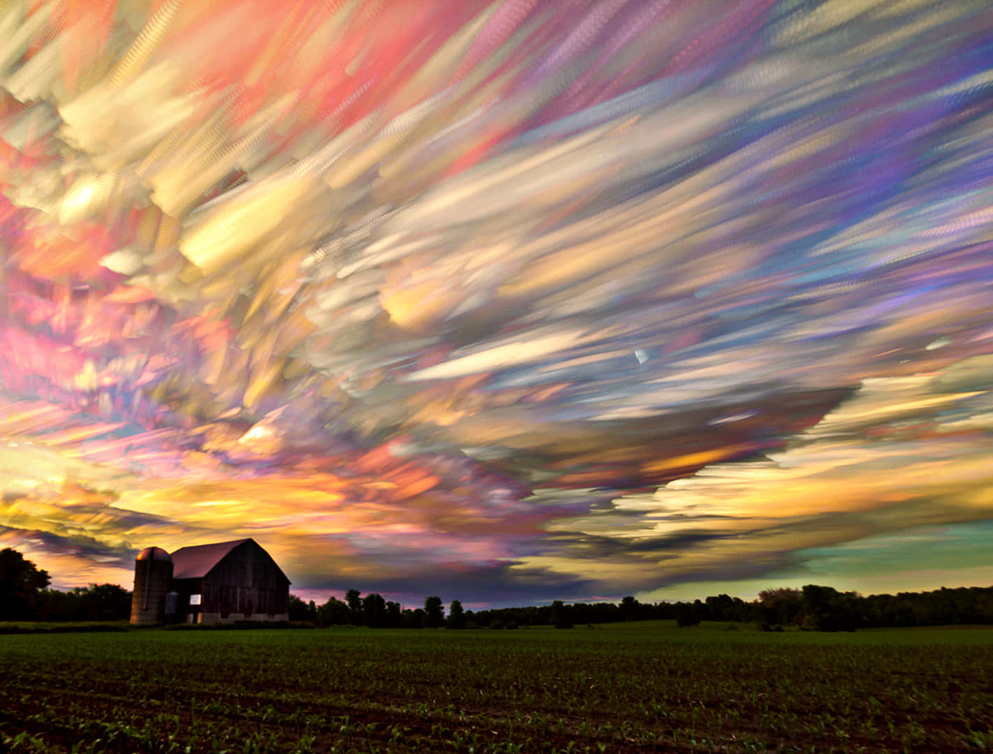 Trippy Sky, sunset, twilight, HD Desktop Wallpaper