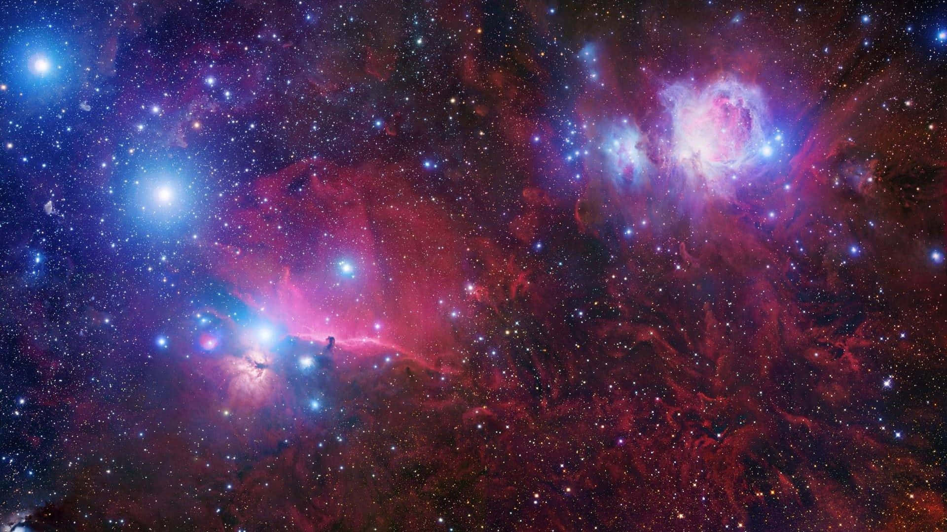 Trippy Space, glowing pink and blue nebulae, countless stars, Full HD Desktop Wallpaper