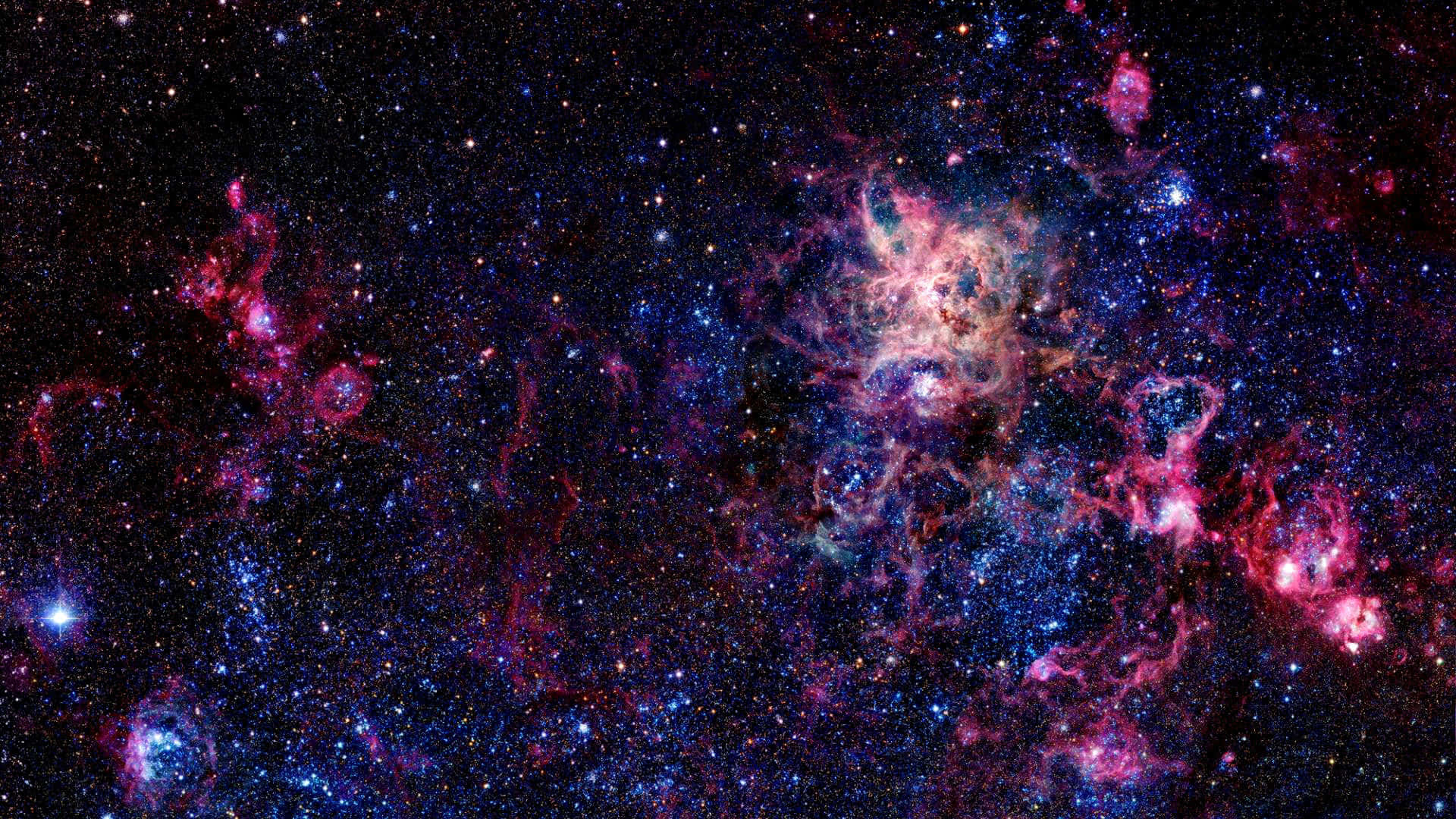 Trippy Space, cosmic nebulae, electric pinks, Full HD Desktop Wallpaper