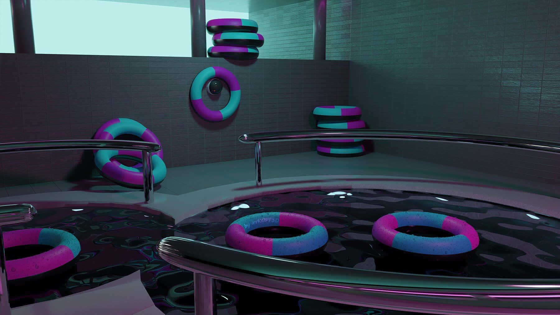 neon pink, cyan, cool blue ambient lighting, HD Desktop Wallpaper