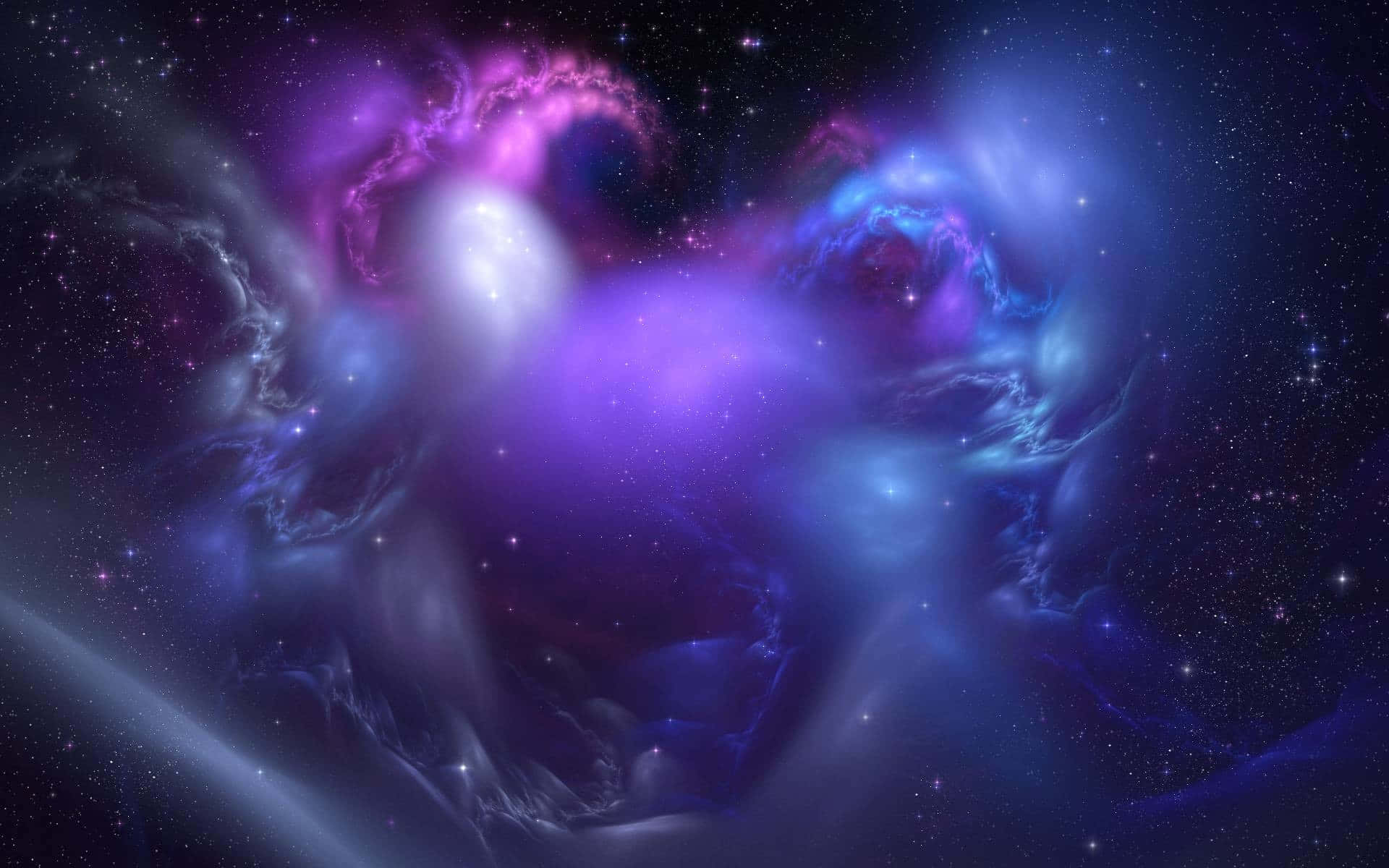 Trippy Space, cosmic nebula, electric purples, Full HD Desktop Wallpaper