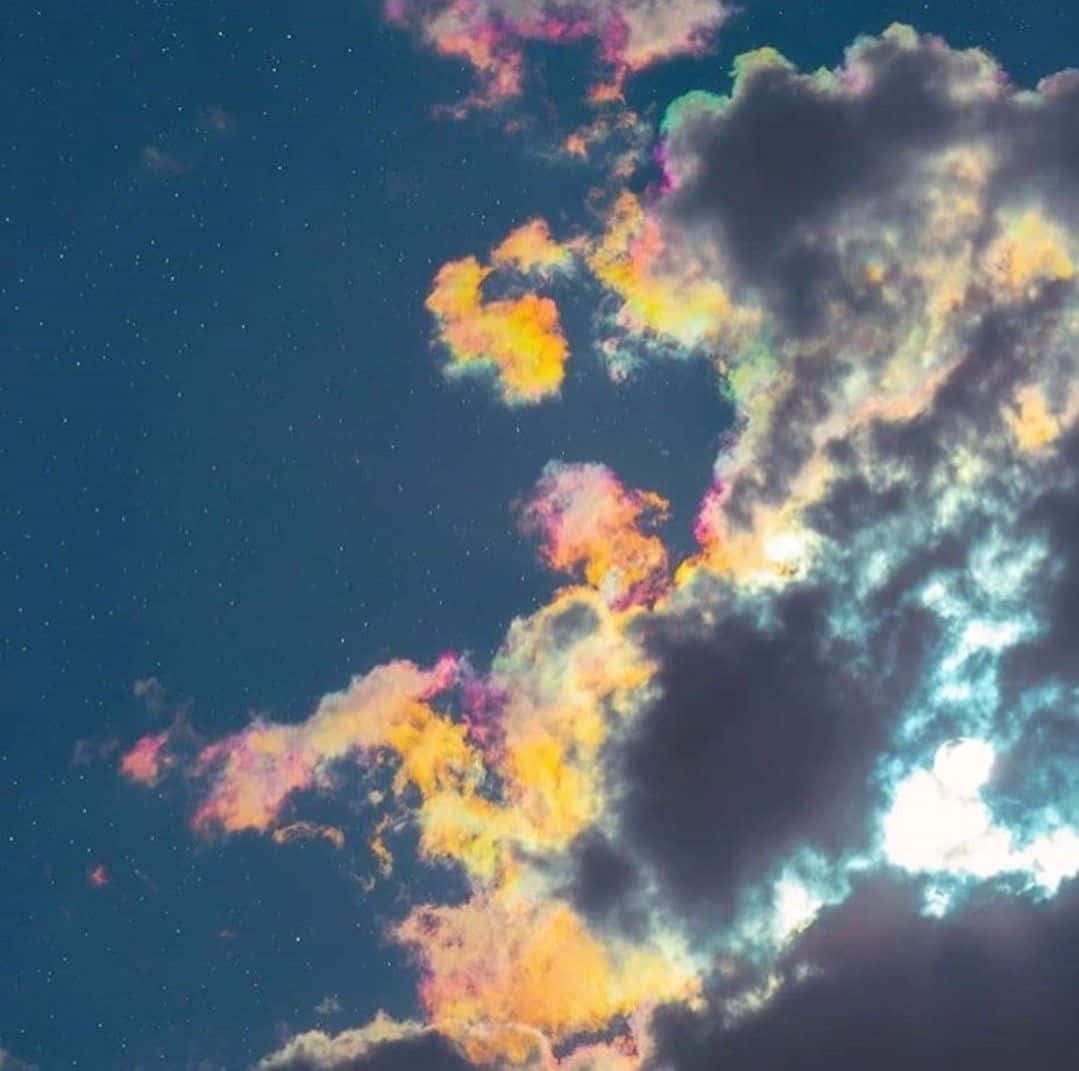 Worm's Eye View, Trippy Aesthetic, multicolored clouds, SD Desktop Wallpaper