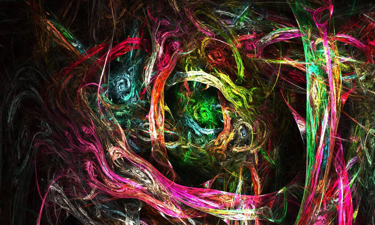 neon fractal tendrils, dark void, mesmerizing digital vortex, HD Desktop Wallpaper