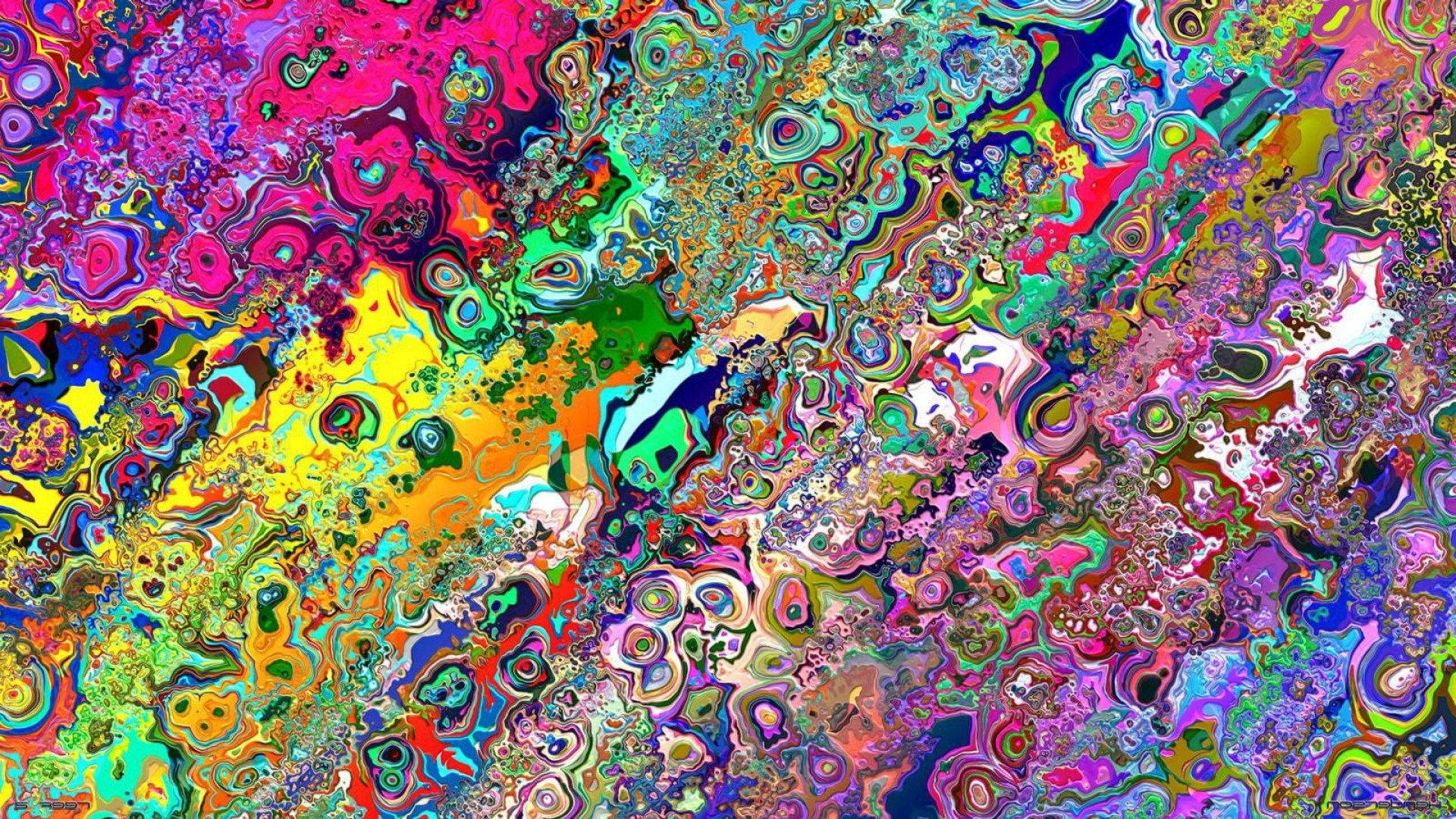neon colors, psychedelic swirls, organic fluid patterns, Full HD Desktop Wallpaper