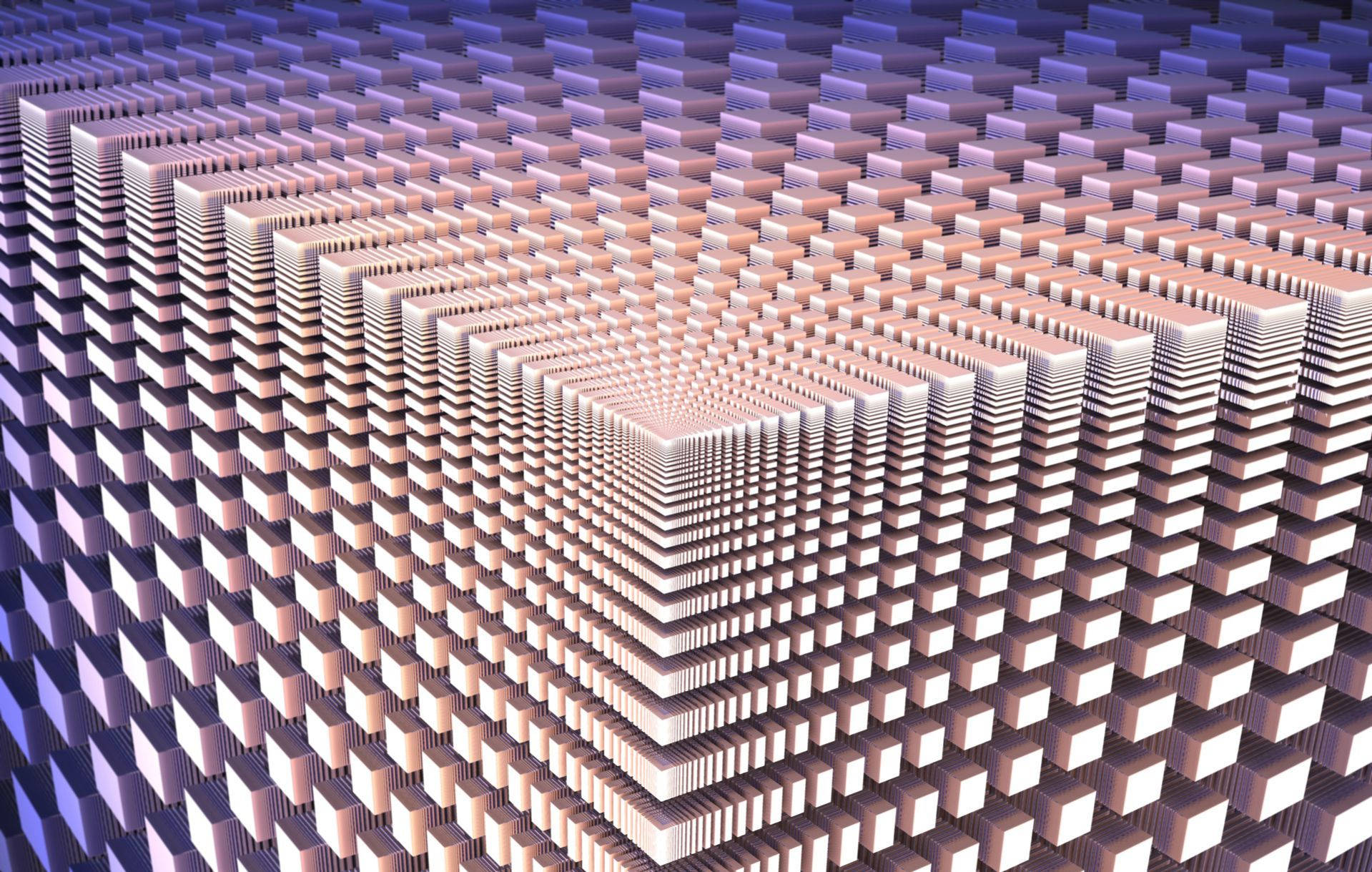 Trippy, 3D-rendered pattern, repeating cubes, HD Desktop Wallpaper
