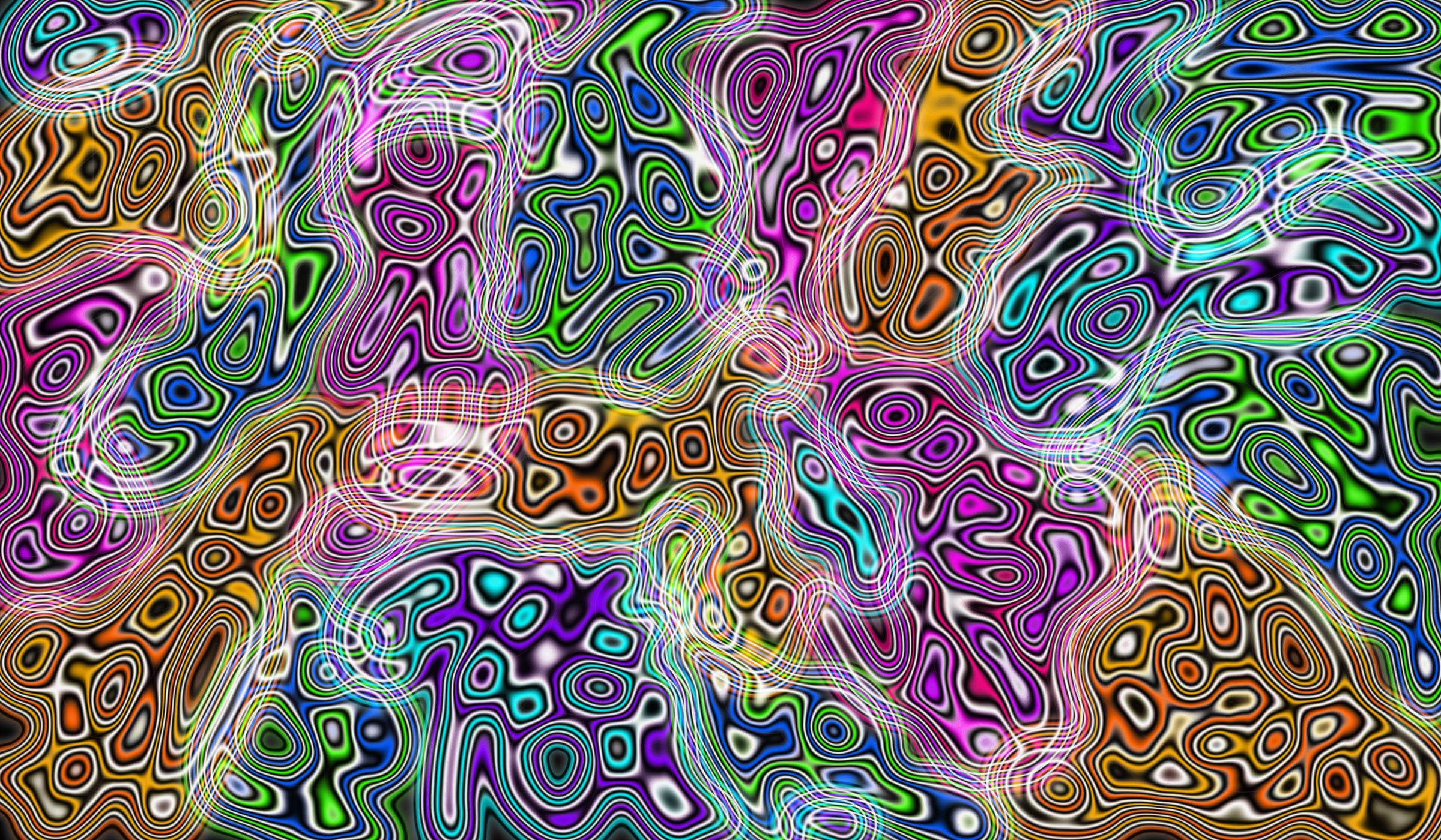 Trippy, colorful germs, neon colors, Full HD Desktop Wallpaper