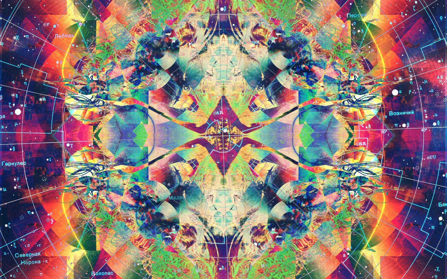 kaleidoscopic, cosmic mandala, vibrant fractal patterns, HD Desktop Wallpaper