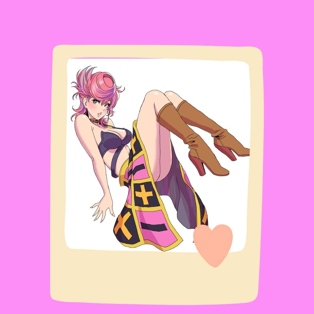 Trish Una, pink-haired anime girl, purple and pink robe, SD Desktop Wallpaper