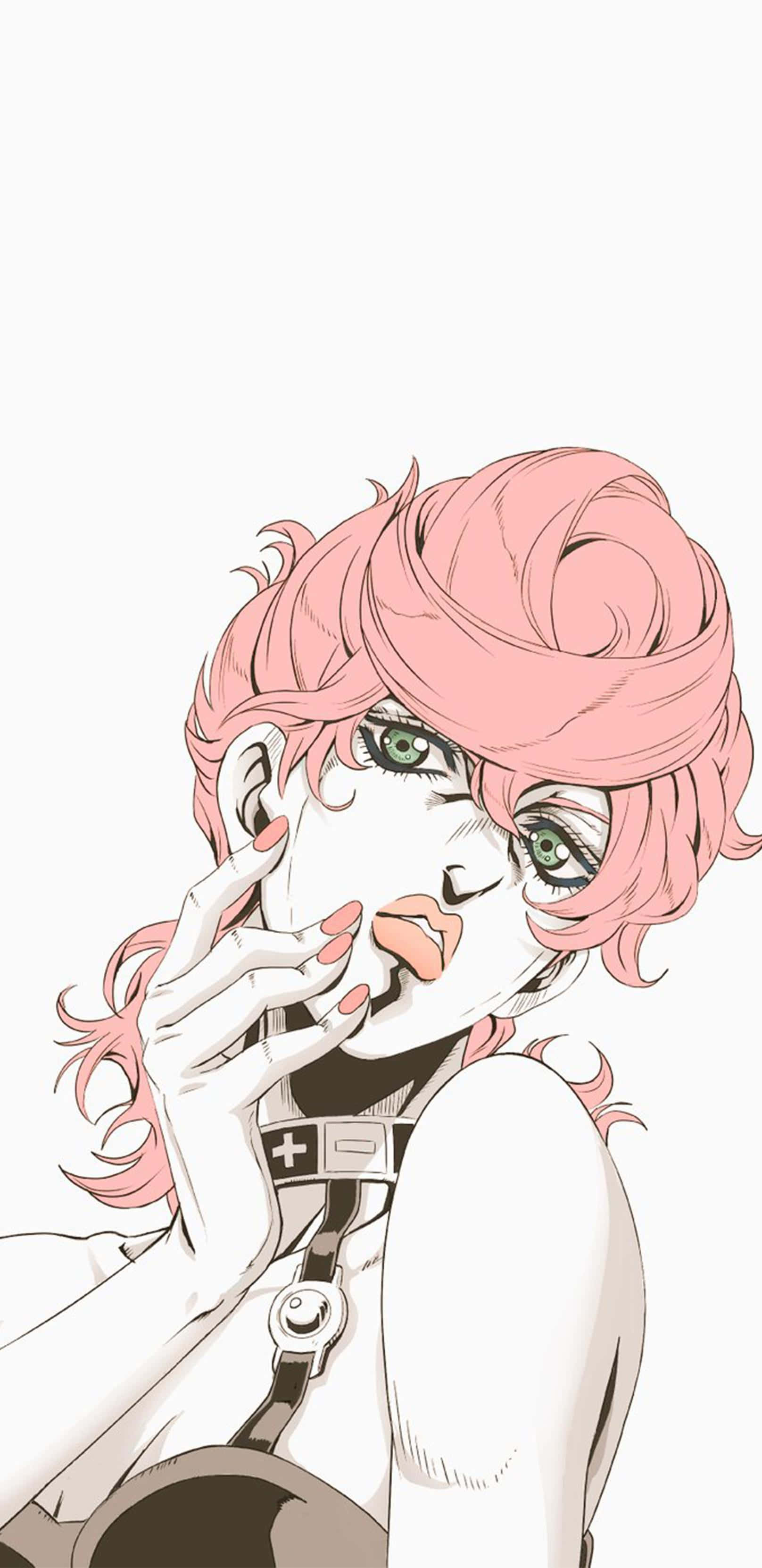 Trish Una, pink hair, green eyes, 2K Phone Wallpaper