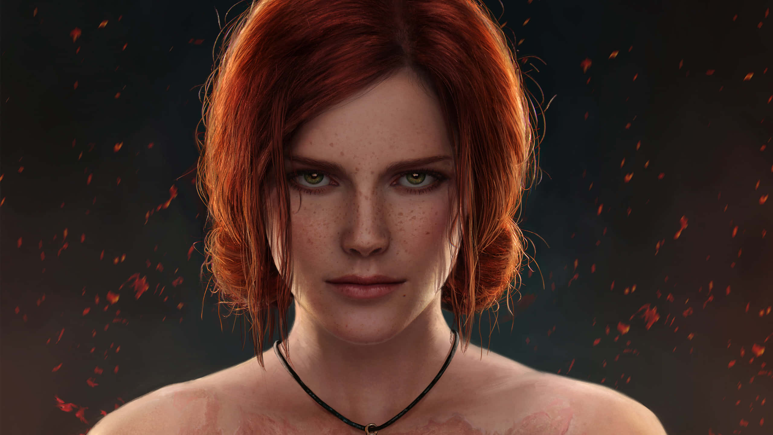 Triss Merigold, red-haired woman, freckles, 2K Desktop Wallpaper