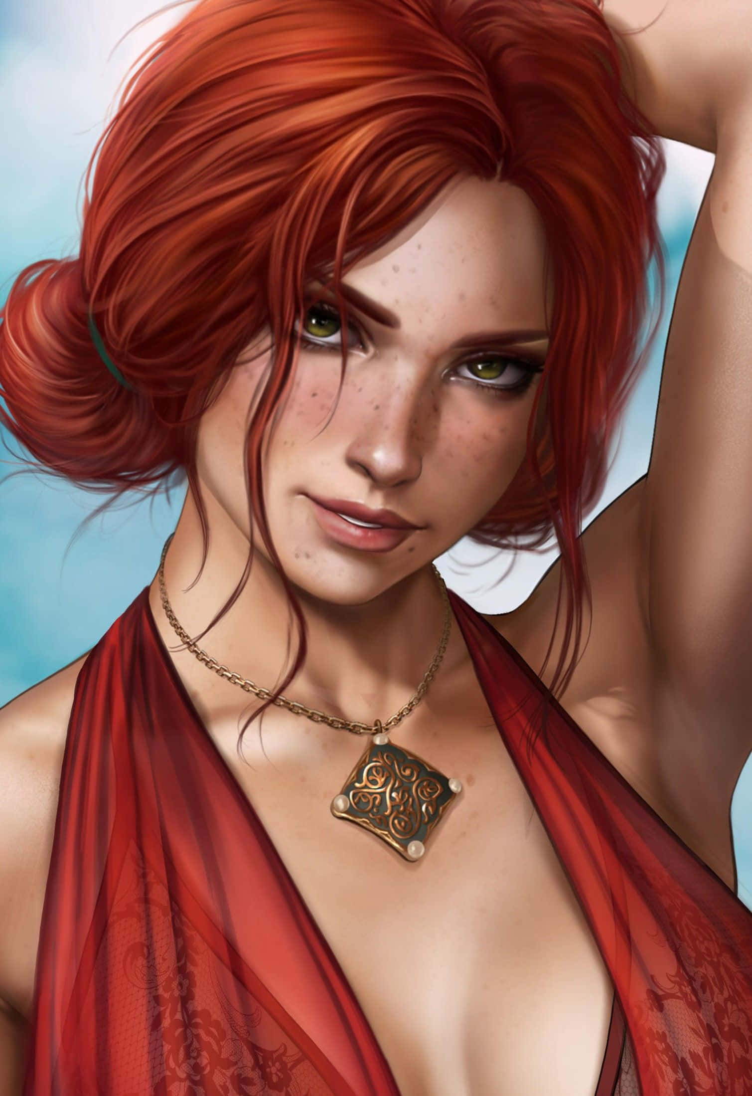 Triss Merigold, redhead, freckles, Full HD Phone Wallpaper