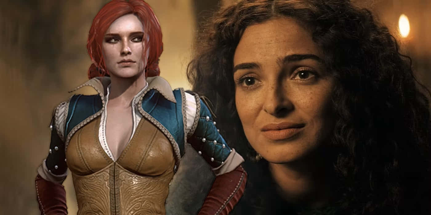 Triss Merigold, red hair, dark curls, HD Desktop Wallpaper