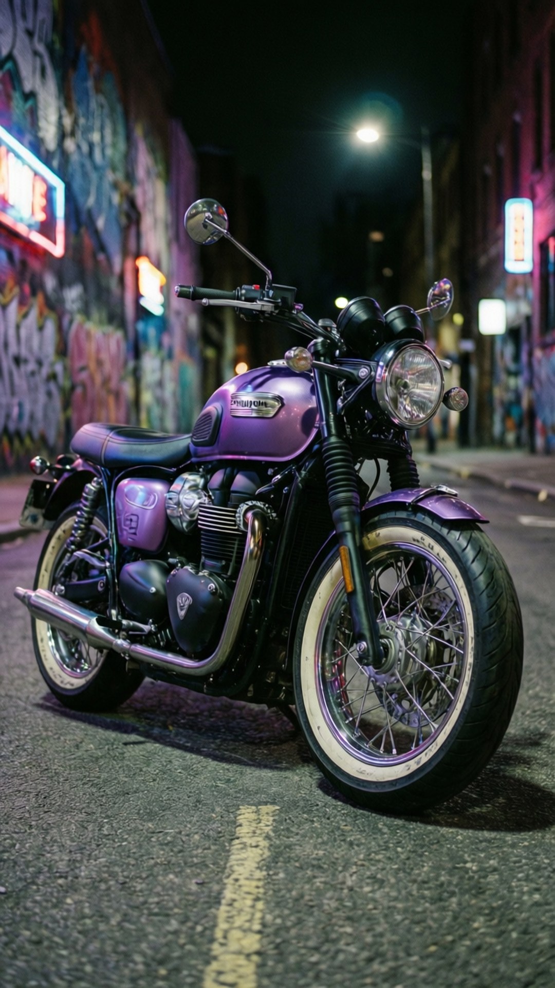 Triumph, purple, bobber, Full HD Phone Wallpaper