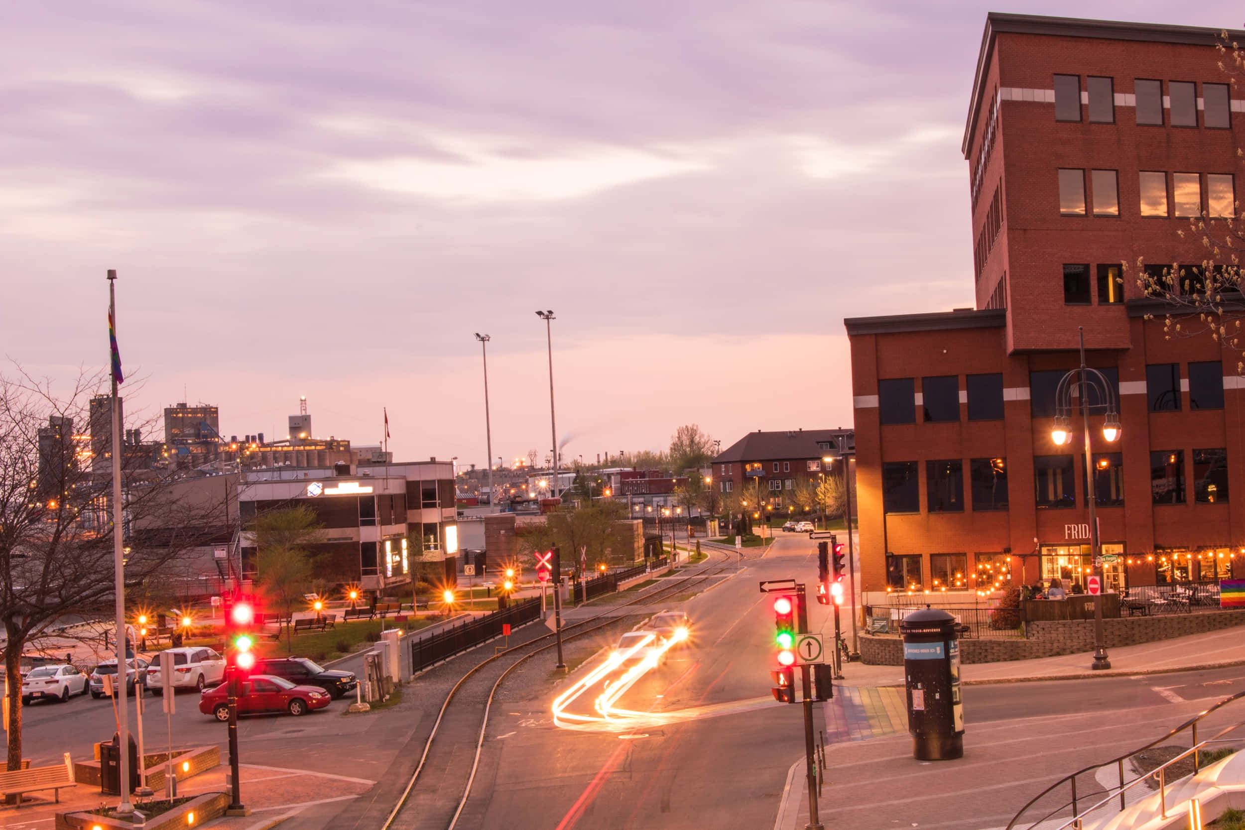 Trois Rivieres, cityscape, dusk, Full HD Desktop Wallpaper