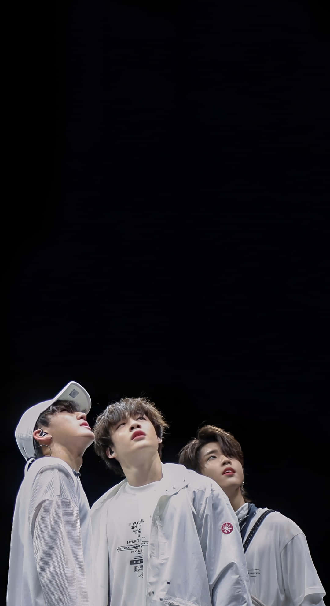 3racha, white outfits, stark black background, Full HD Phone Wallpaper