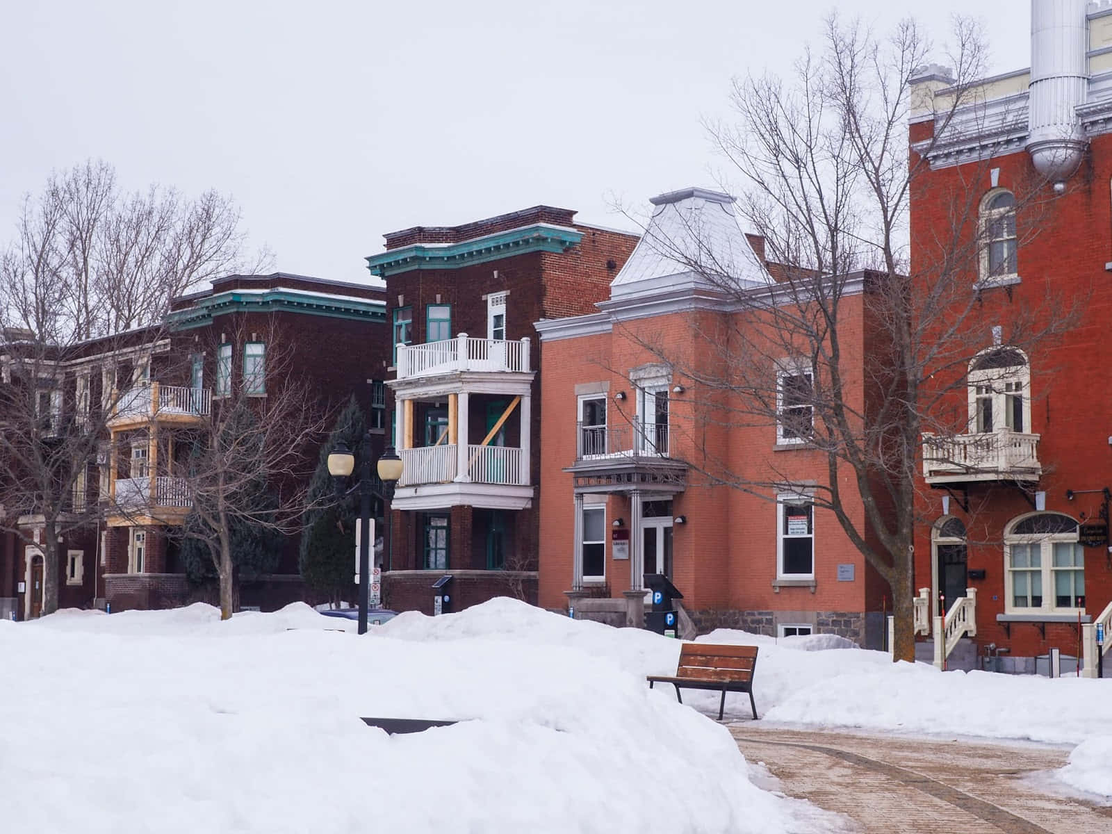 Trois Rivieres, winter, residential street, HD Desktop Wallpaper