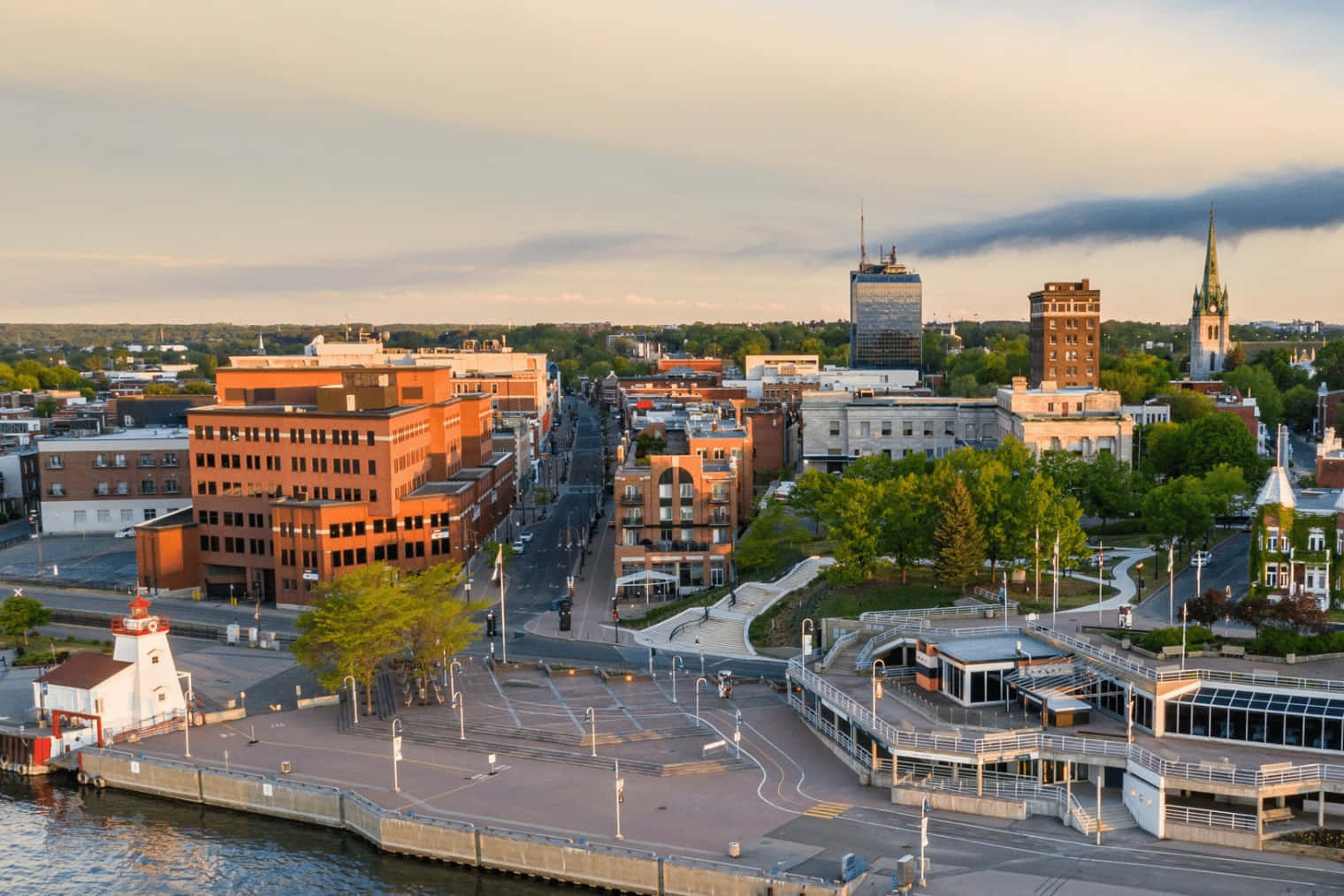 Trois-Rivieres, cityscape, sunset, HD Desktop Wallpaper