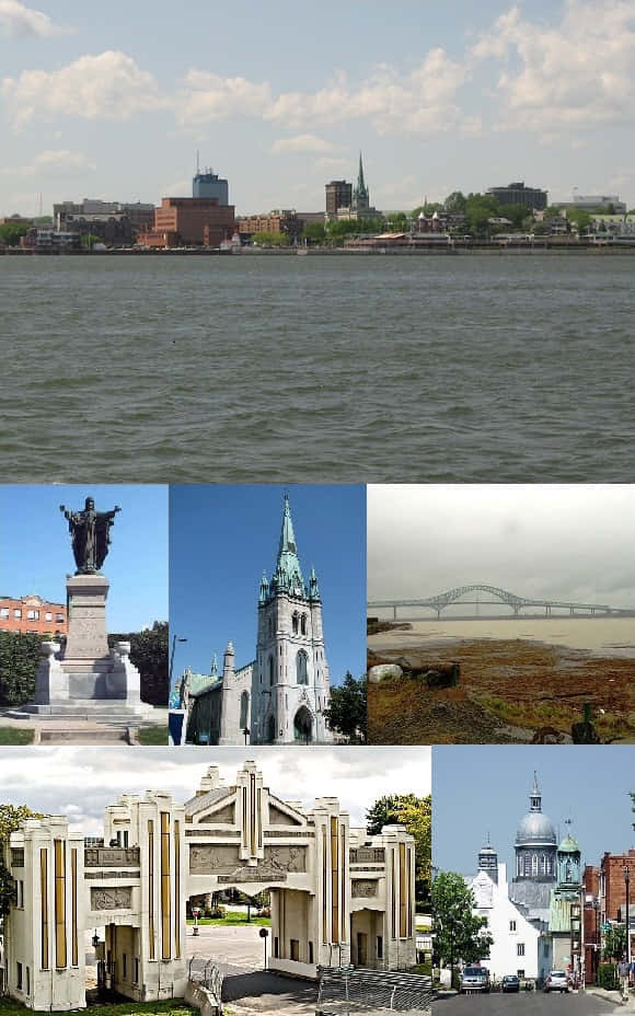 Trois Rivieres, river view, historic church, SD Phone Wallpaper