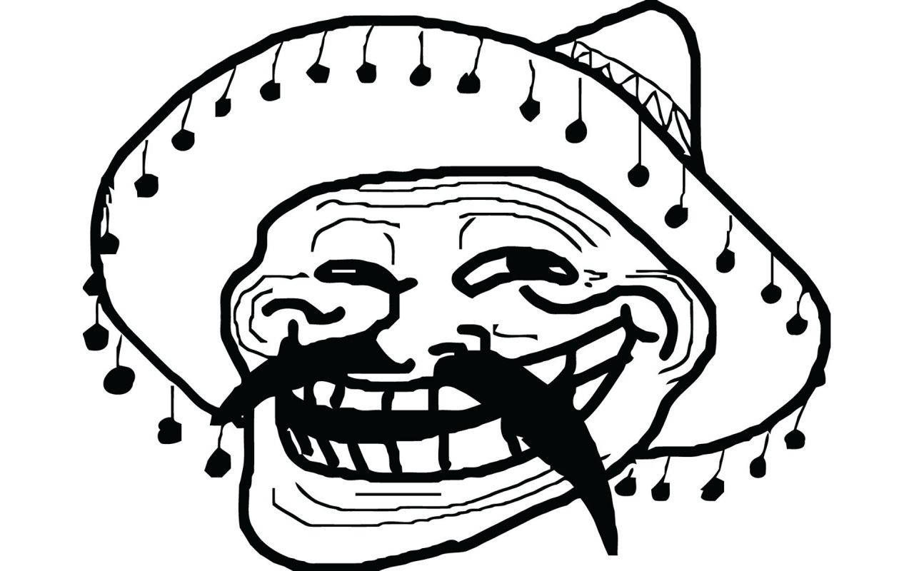 Troll Face, sombrero, tassels, HD Desktop Wallpaper